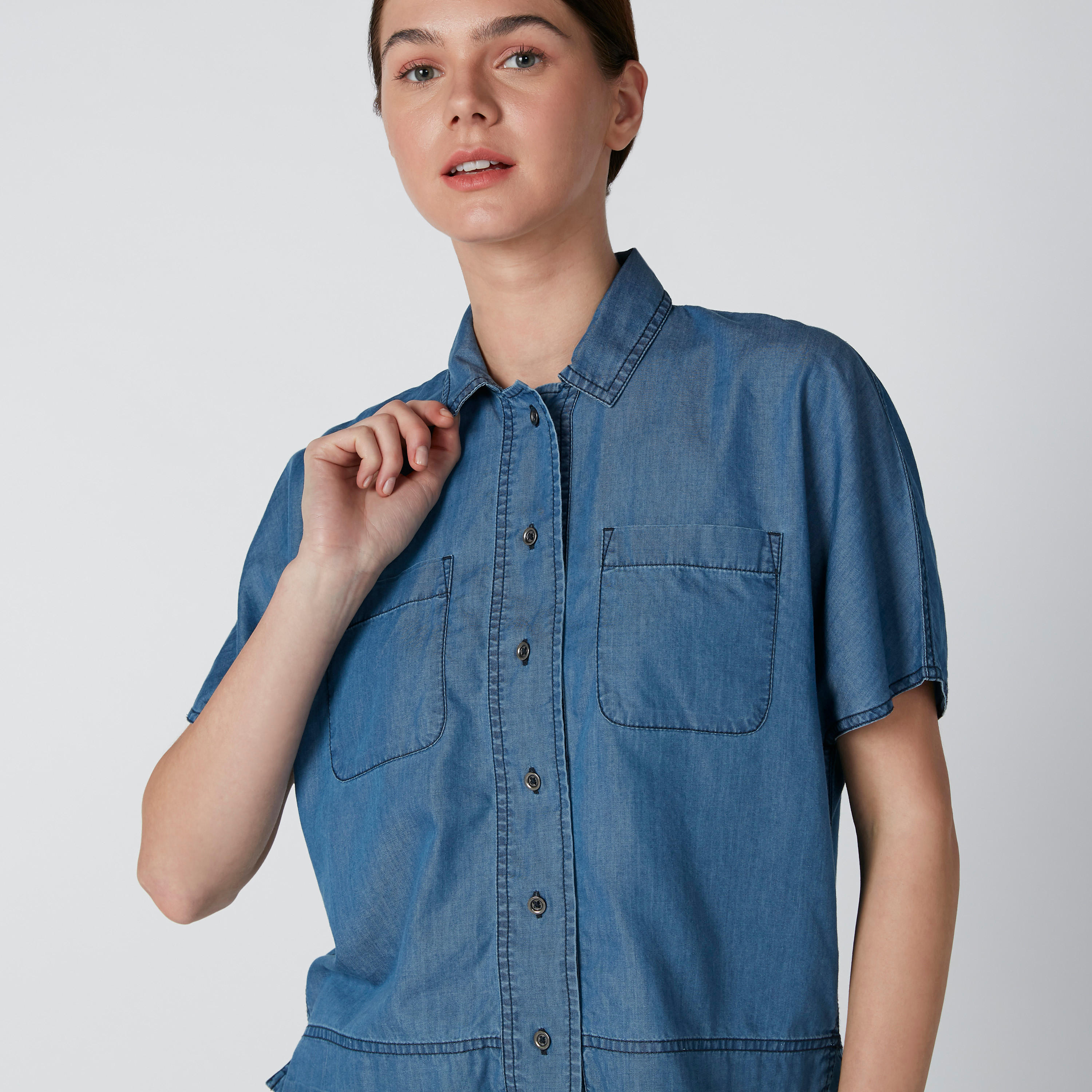 قميص بأكمام متصلة وجيوب-women-clothing-shirtsandblouses-shirts-image-4