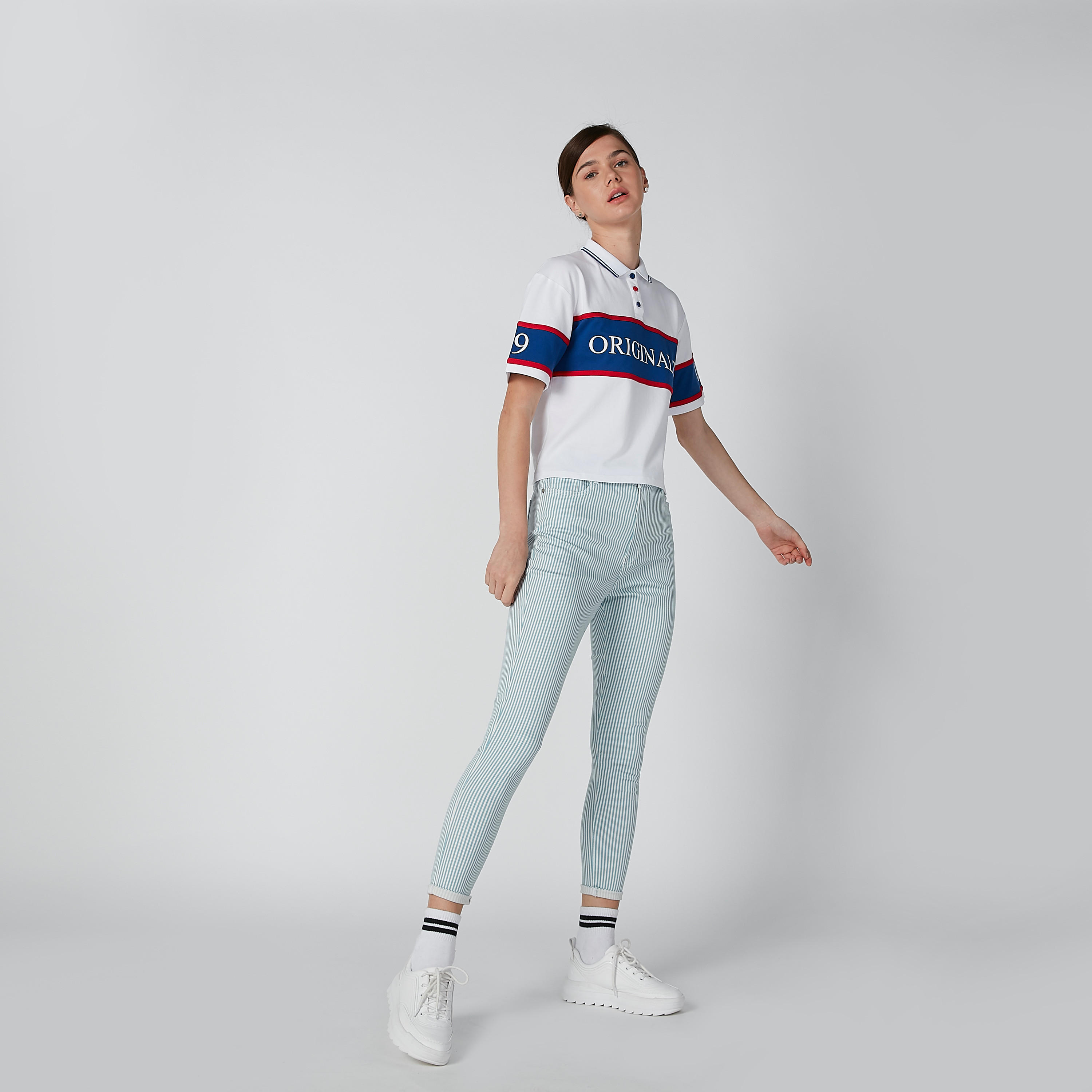 بنطال جينز مقلّم بجيوب وحلقات حزام-women-clothing-bottoms-jeans-image-1