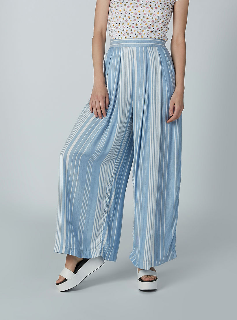 Striped Palazzo Pants with Elasticized Waistband-women-clothing-bottoms-trousers-image-4