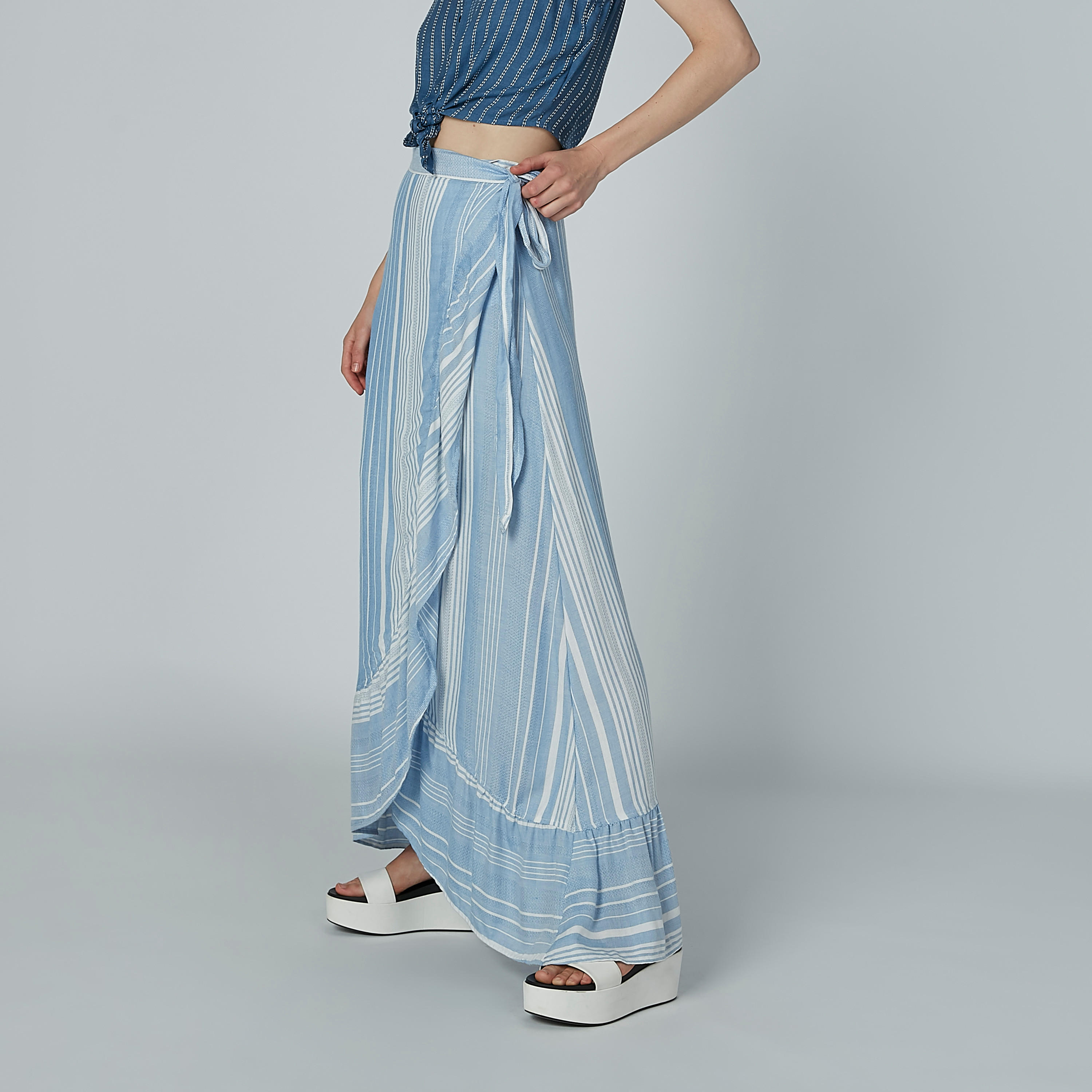 تنورة طويلة ملفوفة ومقلّمة بأربطة-women-clothing-bottoms-skirts-image-5