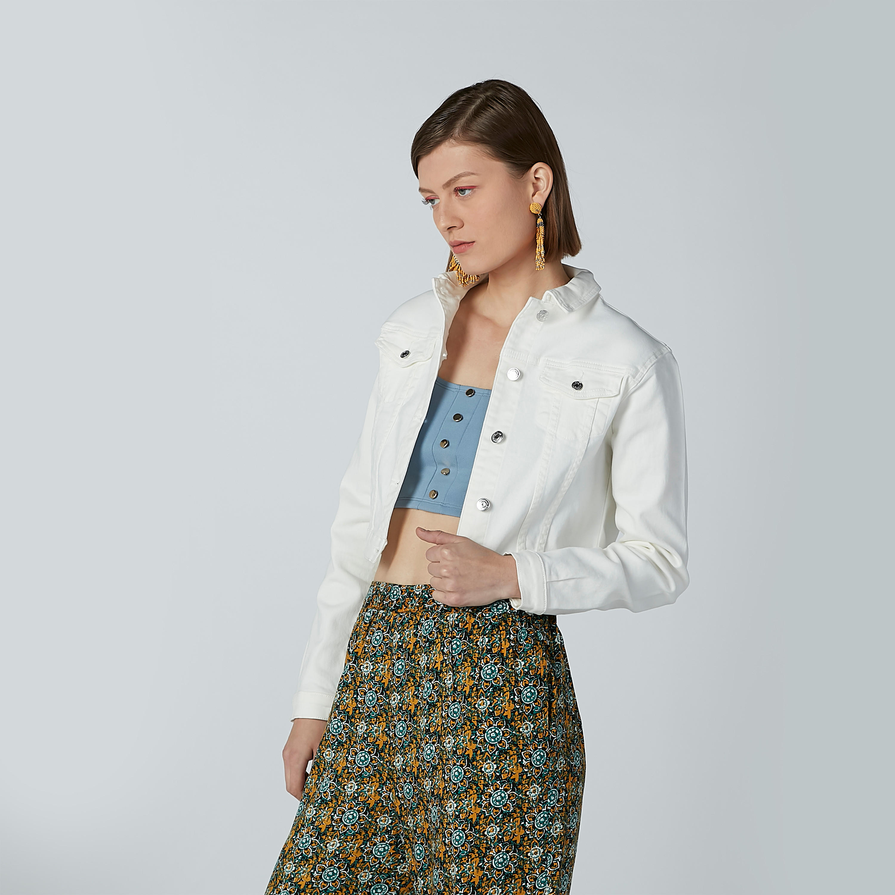 Plain Denim Jacket with Long Sleeves-women-winterwear-coatsandjackets-jackets-image-2