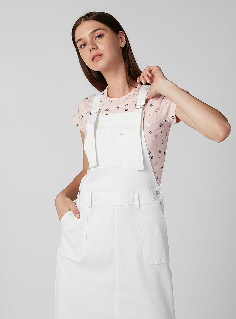 فستان مريلة سادة بجيوب وفتحات جانبية-women-clothing-dresses-image-3