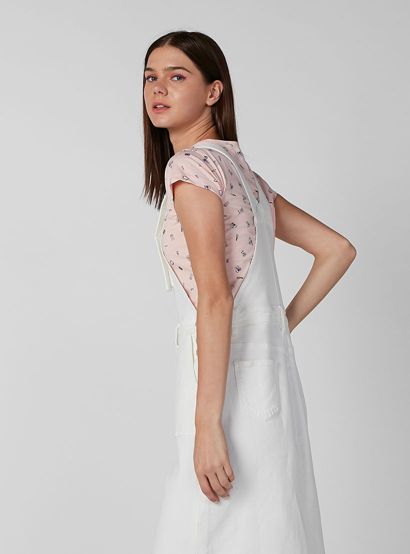 فستان مريلة سادة بجيوب وفتحات جانبية-women-clothing-dresses-image-4