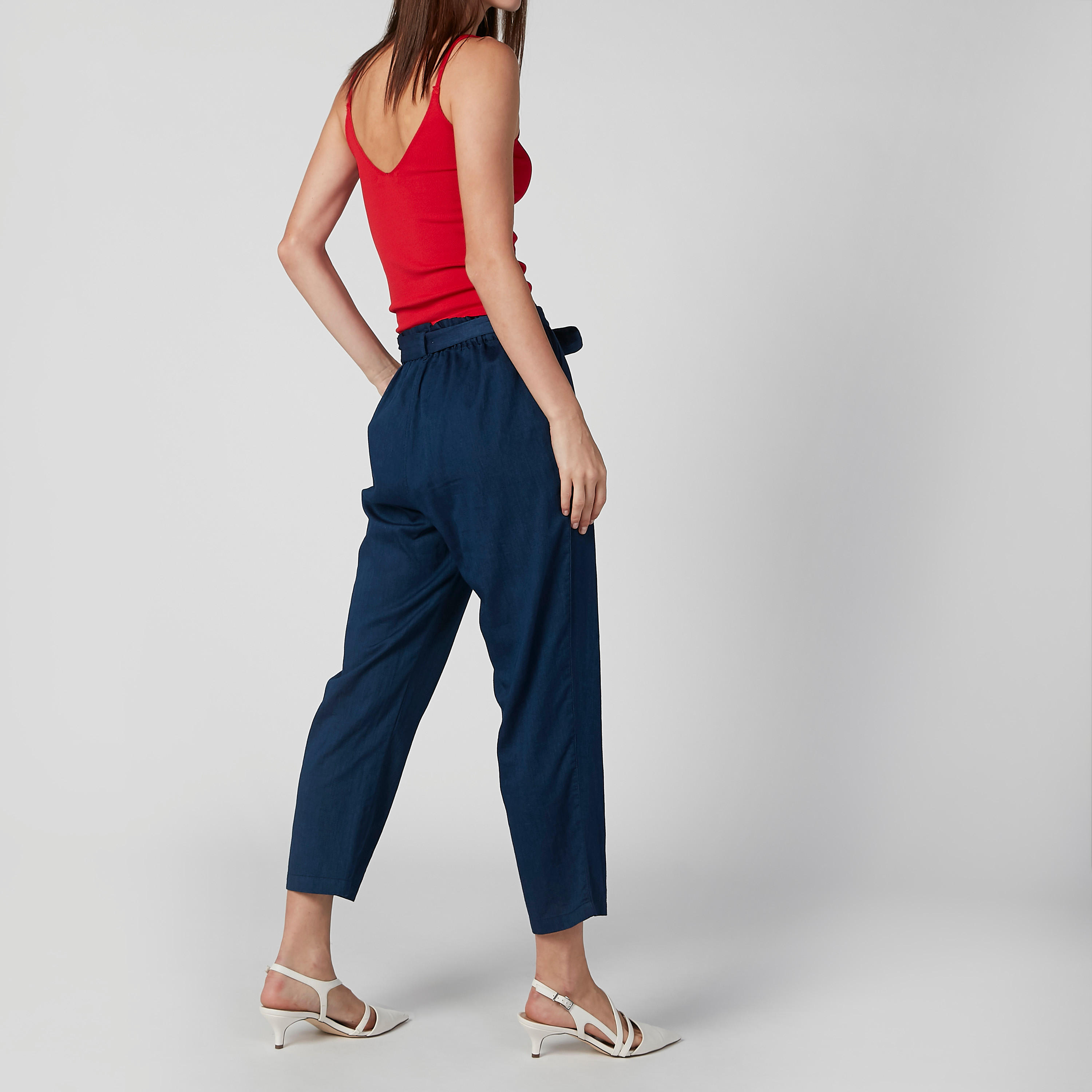 بنطال سادة بخصر بيبرباج وجيوب-women-clothing-bottoms-trousers-image-2