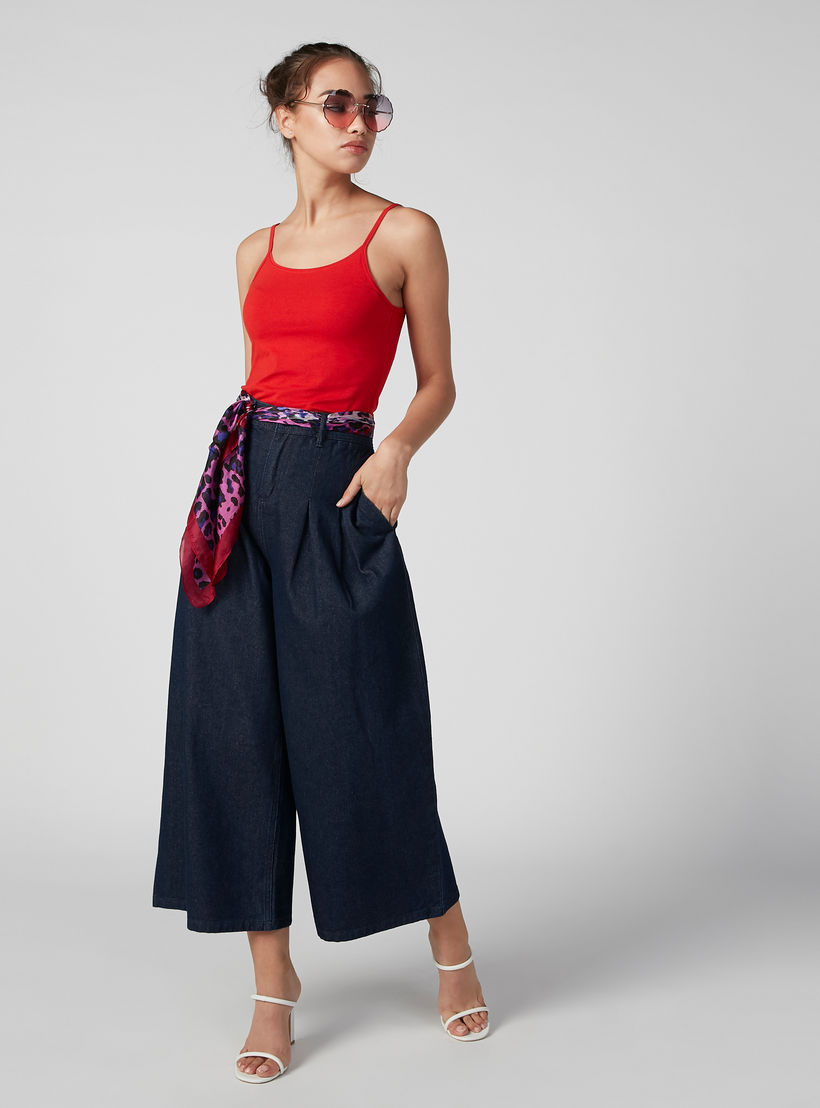 بنطلون جينز مستدام واسع بخصر متوسط الارتفاع وجيوب-women-clothing-bottoms-trousers-image-1