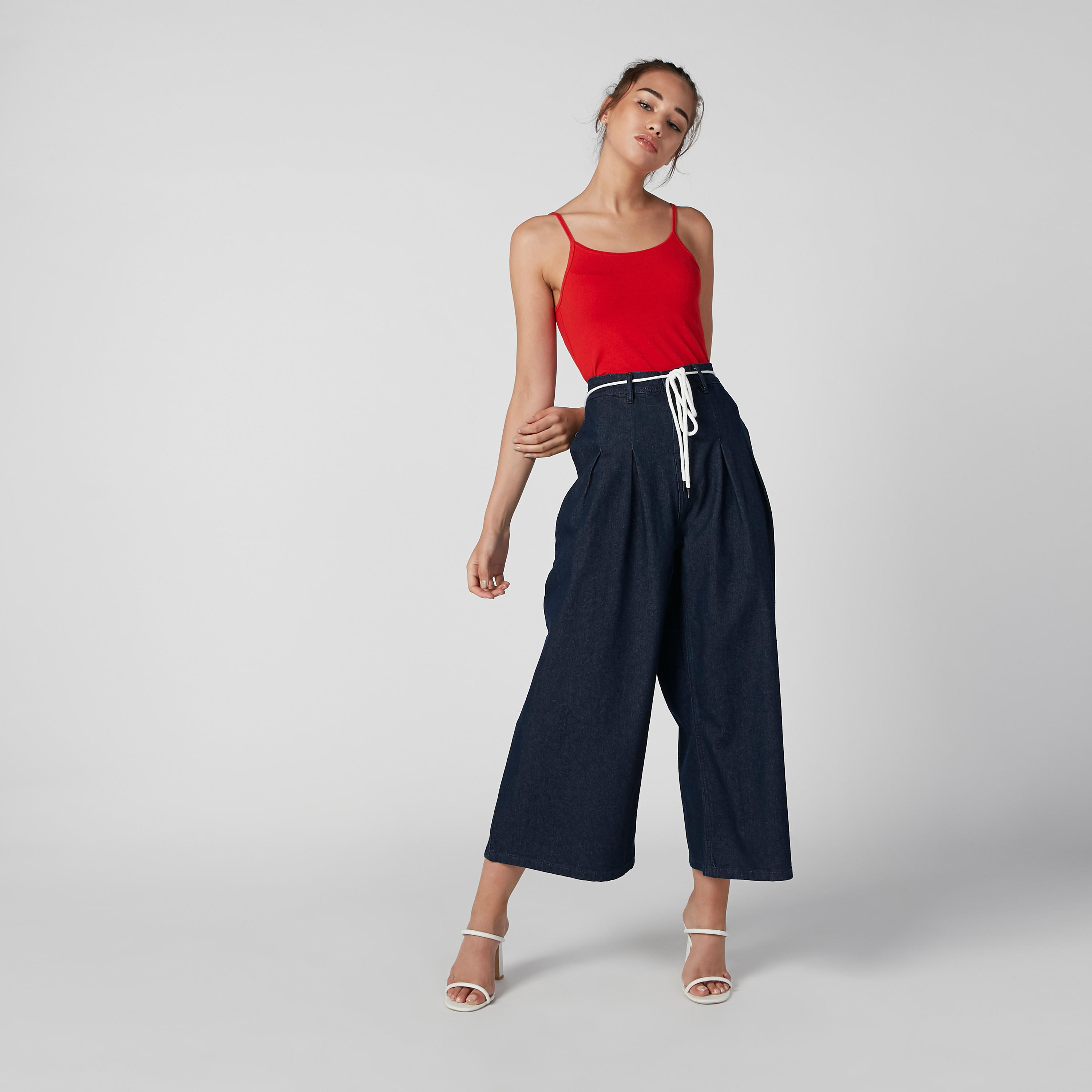 بنطلون جينز مستدام واسع بخصر متوسط الارتفاع وجيوب-women-clothing-bottoms-trousers-image-5