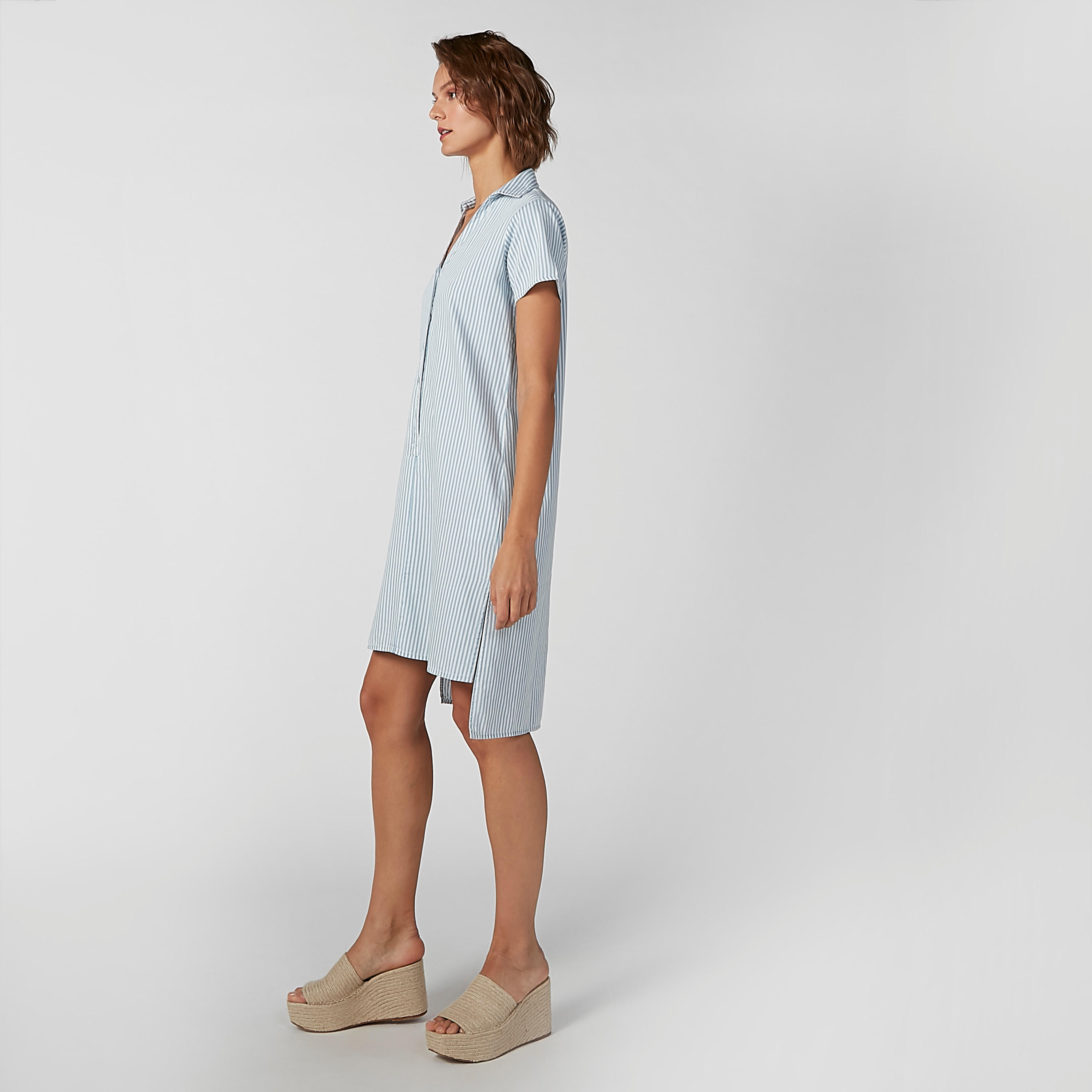 Sustainable Striped Shift Dress with High-Low Hemline-women-clothing-dresses-image-3