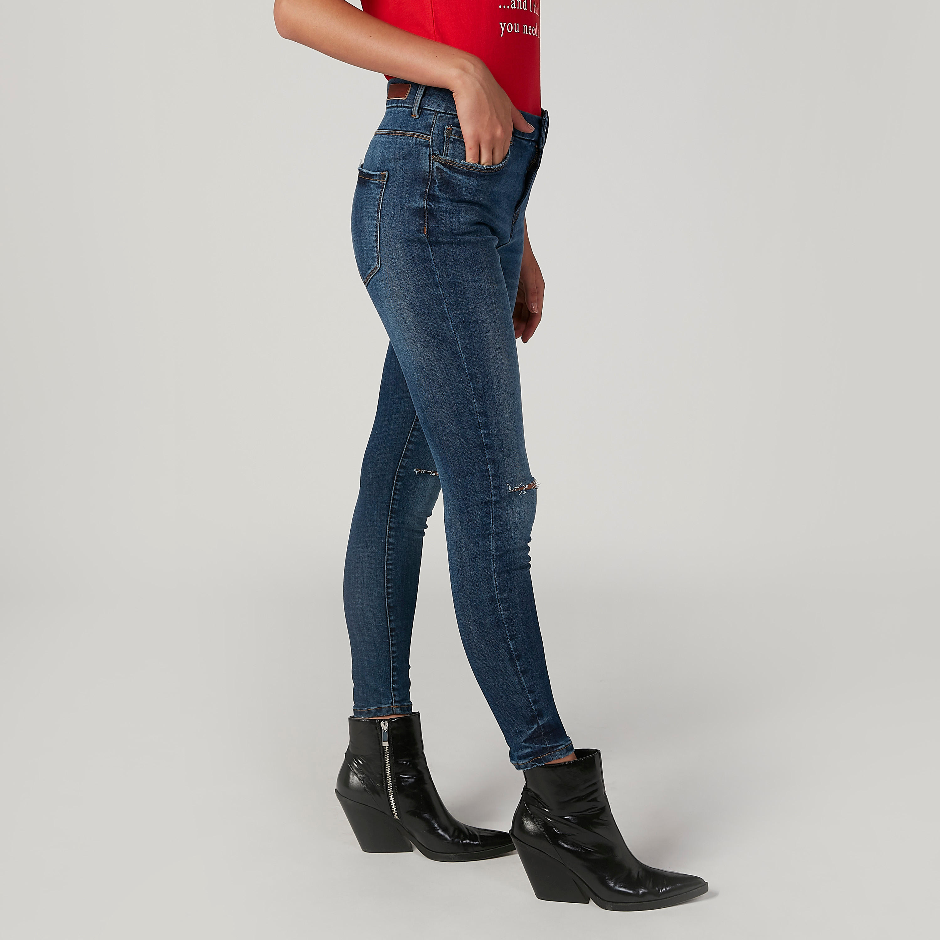 بنطلون جينز مستدام سكيني ممزّق بخصر متوسط الارتفاع وجيوب-women-clothing-bottoms-jeans-image-5