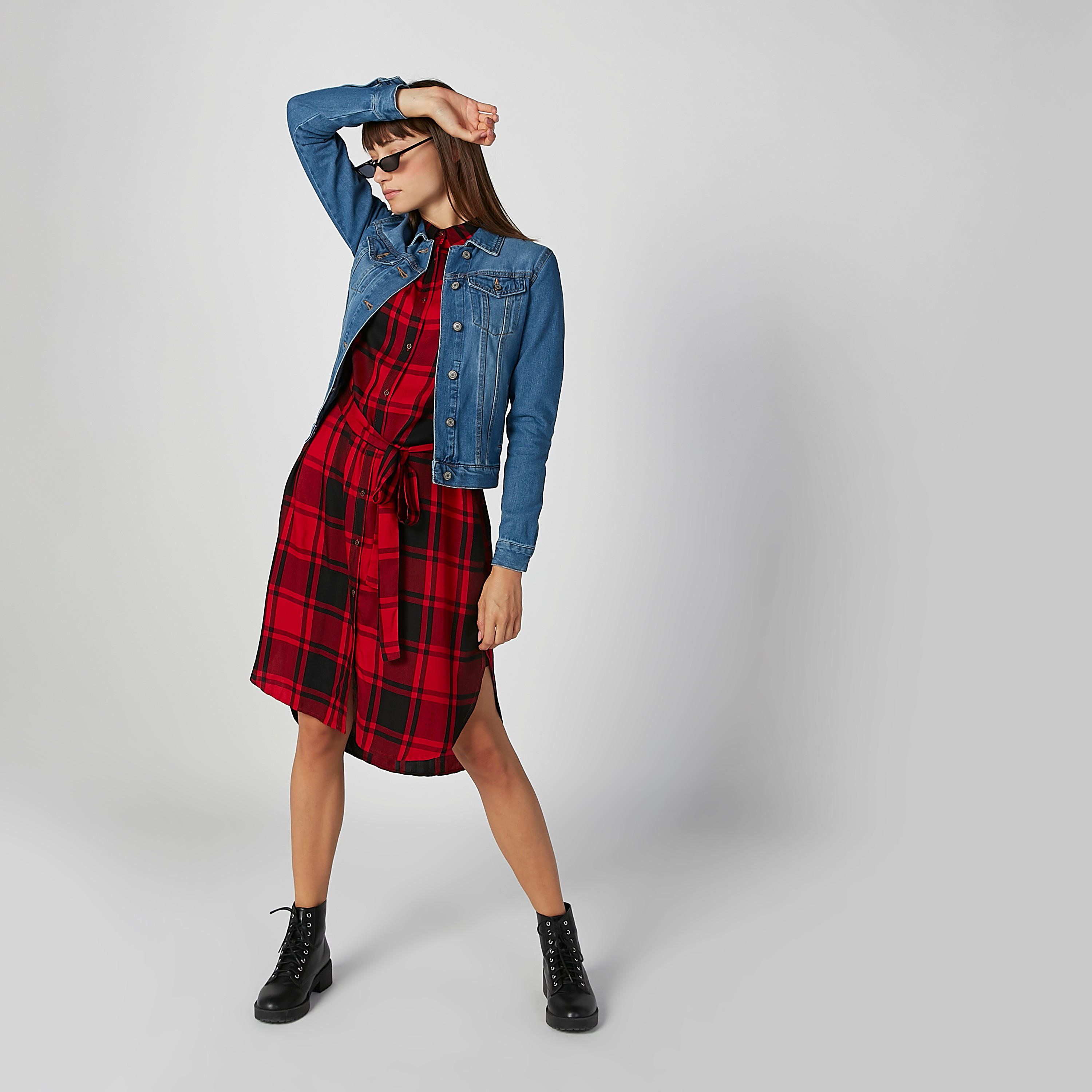جاكيت جينز مستدام بأكمام طويلة وجيوب بطيّة -women-winterwear-coatsandjackets-jackets-image-2