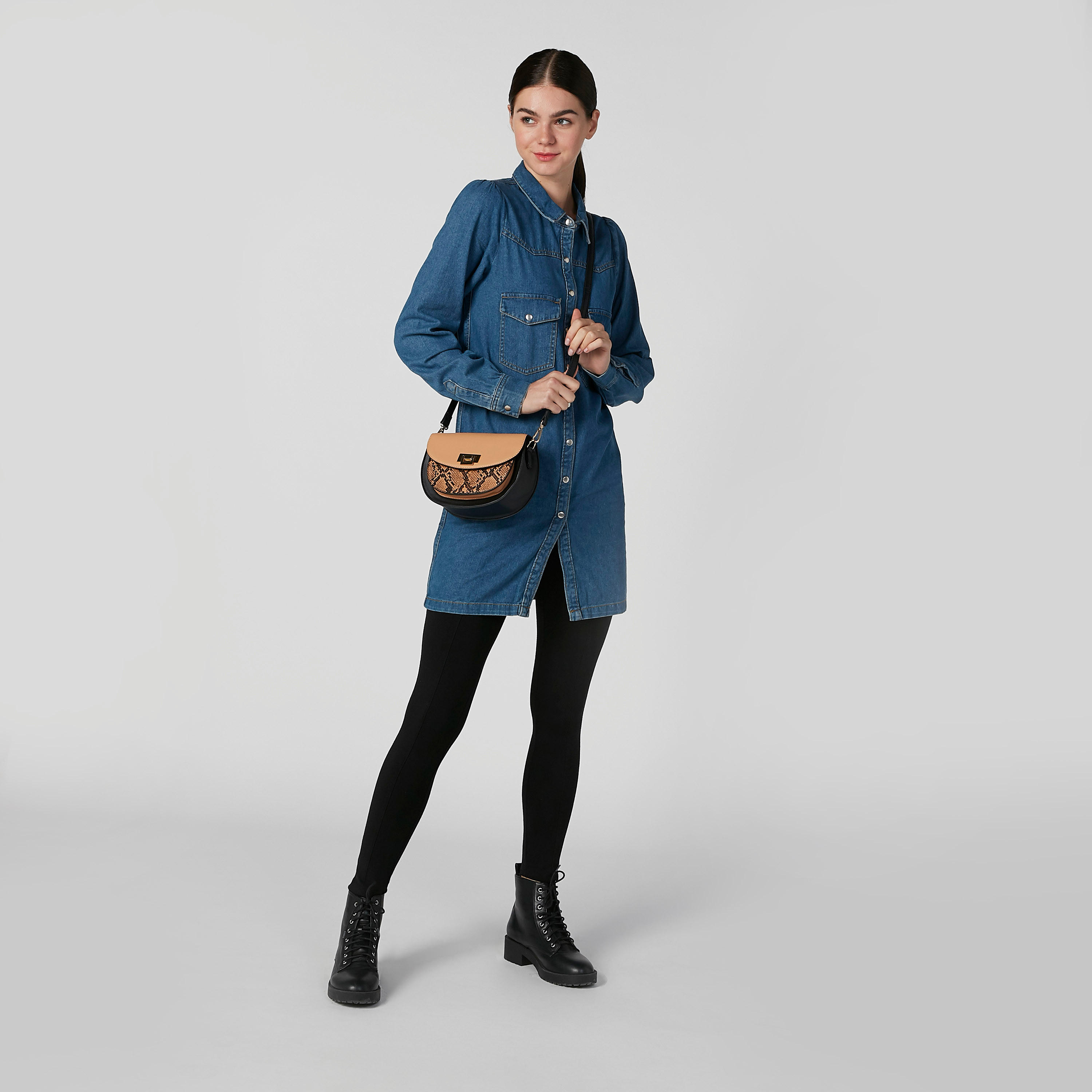 تونيك دينم بياقة عاديّة وأكمام طويلة-women-clothing-shirtsandblouses-blouses-image-2