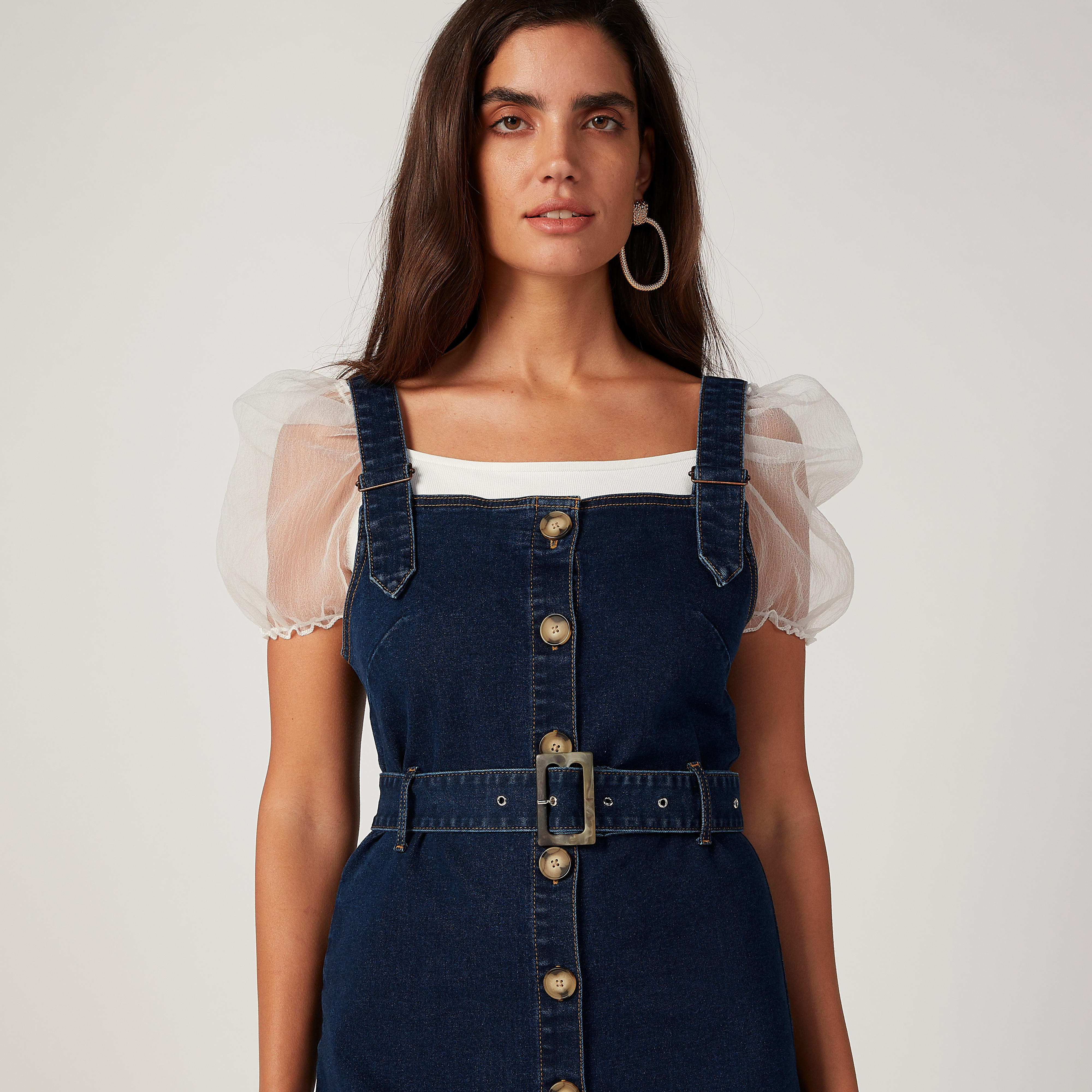 دنغري جينز ميدي سادة مع حزام-women-clothing-dresses-image-3