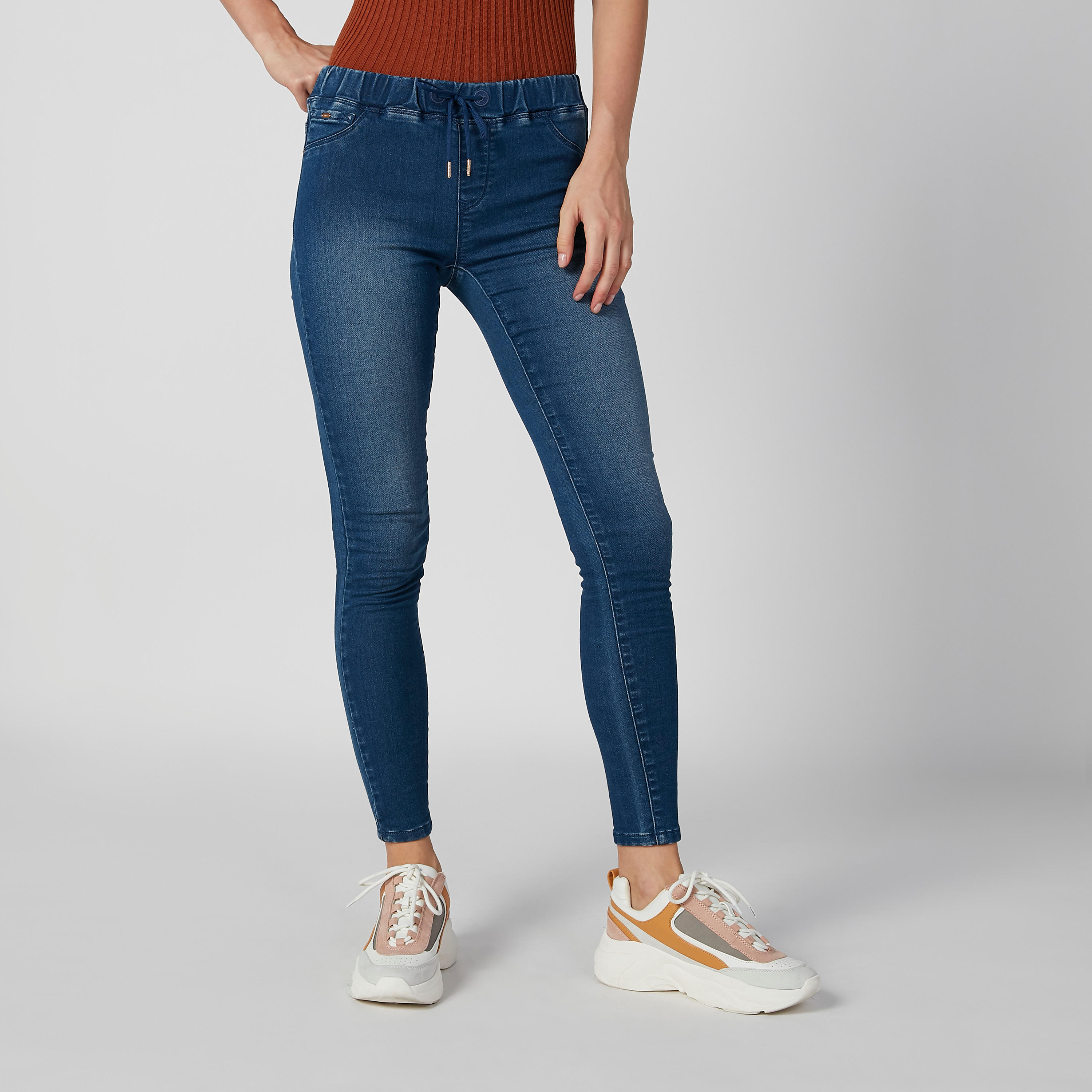 Sustainable Skinny Fit Full Length Mid Waist Jeggings with Pockets-women-clothing-bottoms-leggings-image-1