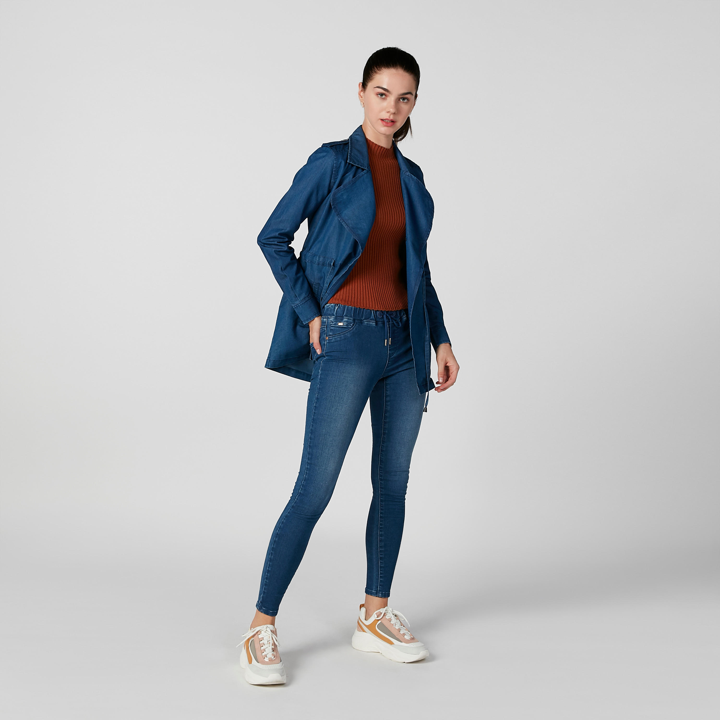 Sustainable Denim Jacket with Long Sleeves and Tie Ups-women-winterwear-coatsandjackets-jackets-image-2