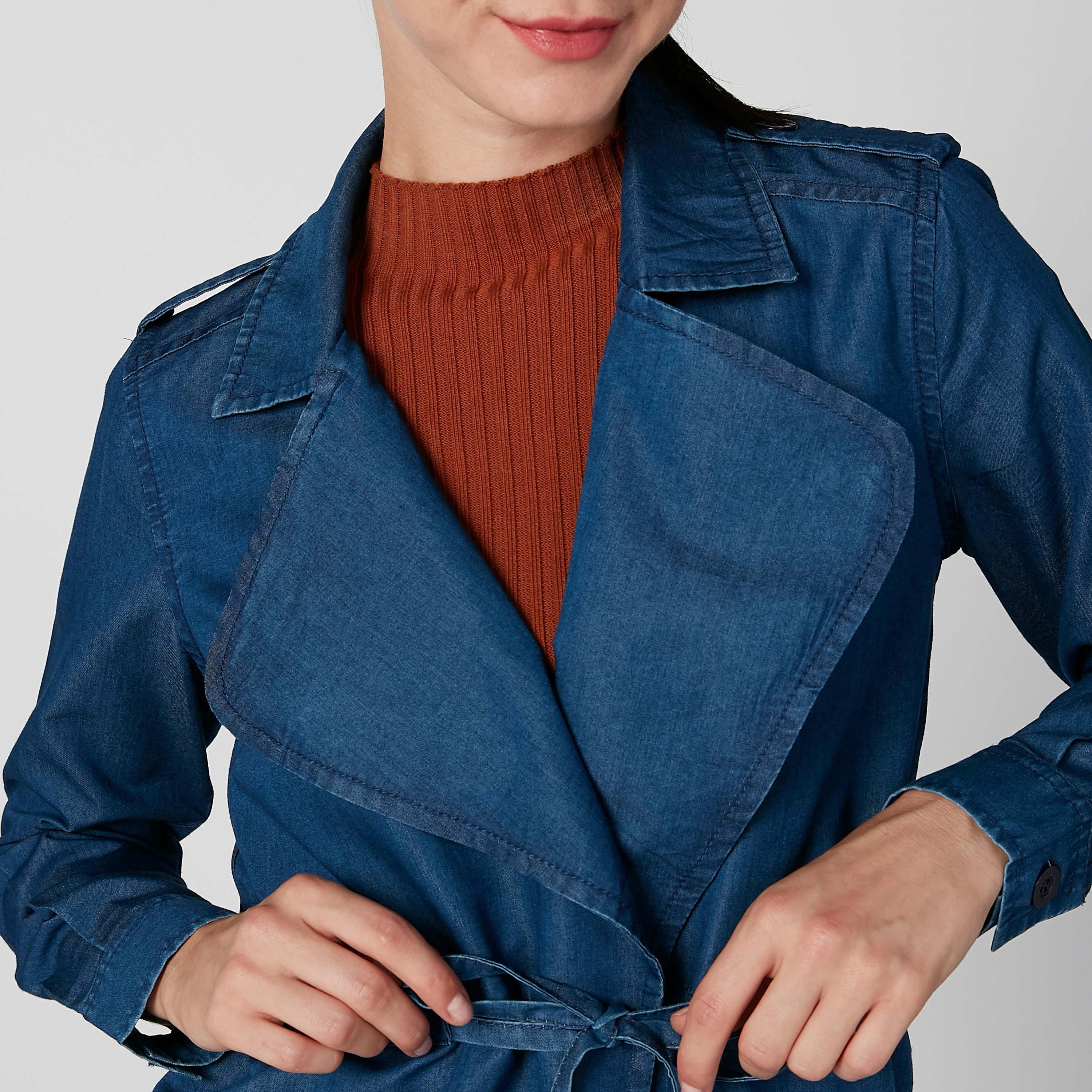 Sustainable Denim Jacket with Long Sleeves and Tie Ups-women-winterwear-coatsandjackets-jackets-image-3