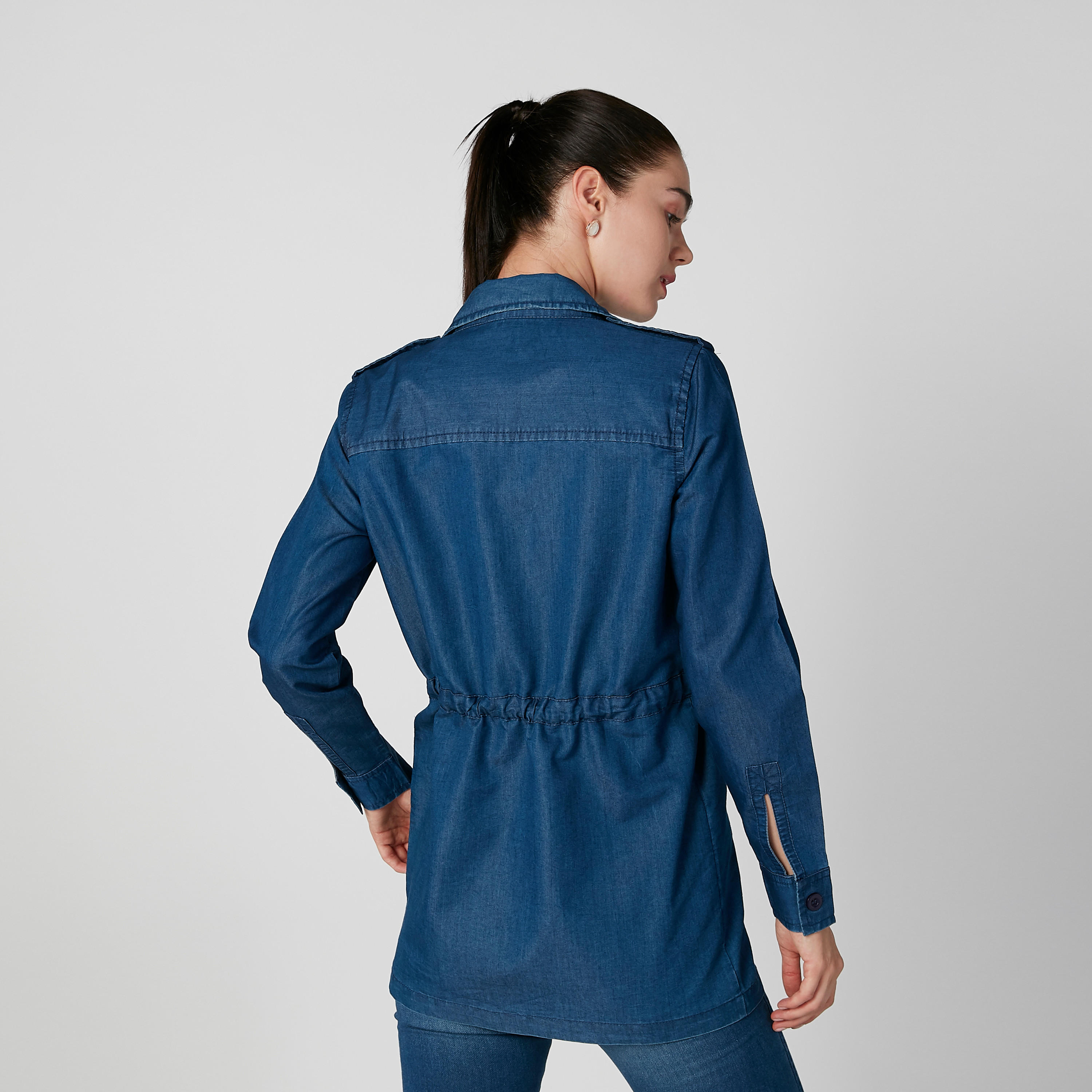 Sustainable Denim Jacket with Long Sleeves and Tie Ups-women-winterwear-coatsandjackets-jackets-image-4