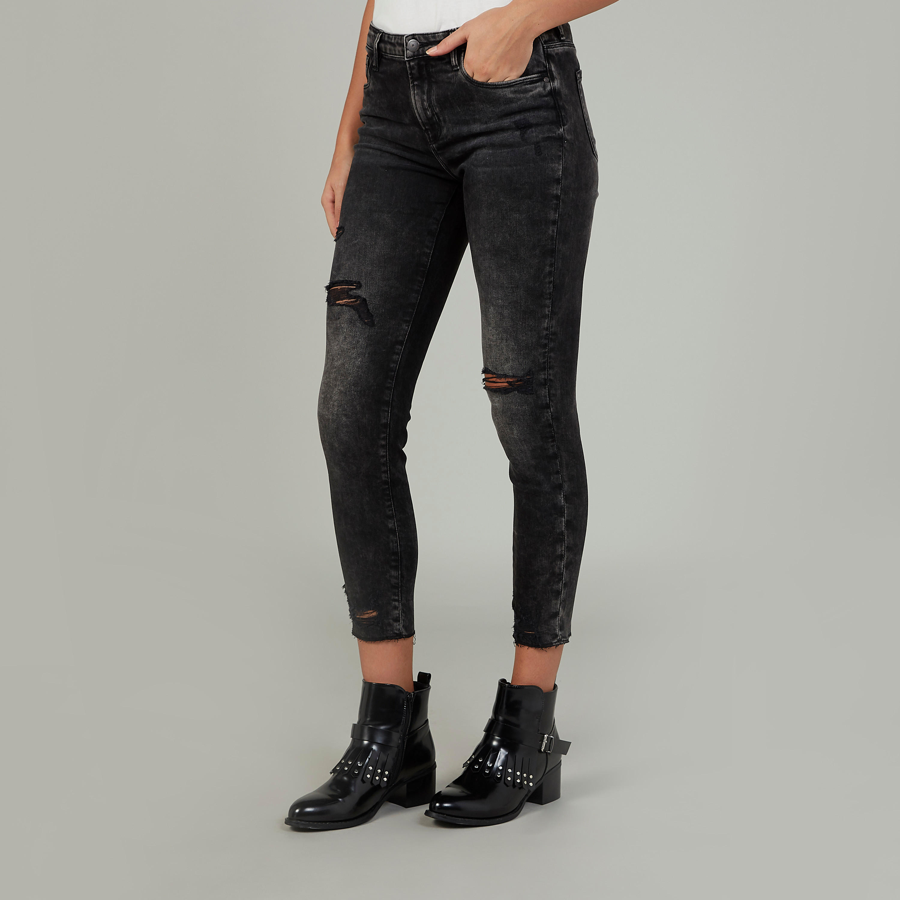 بنطلون جينز دنيم مضلّع بجيوب-women-clothing-bottoms-jeans-image-1