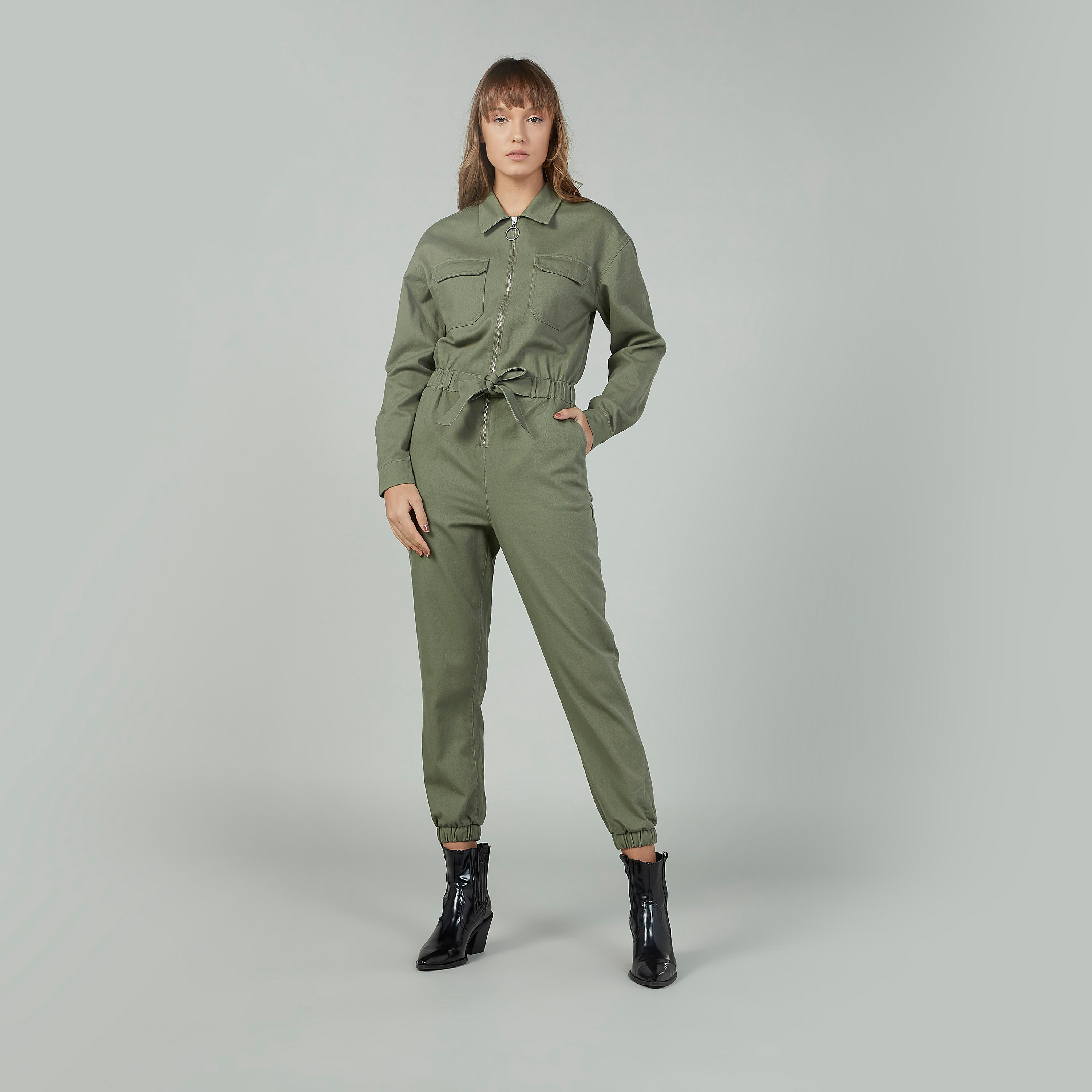 Plain Jumpsuit with Long Sleeves and Tie Ups-women-clothing-jumpsuits-image-2