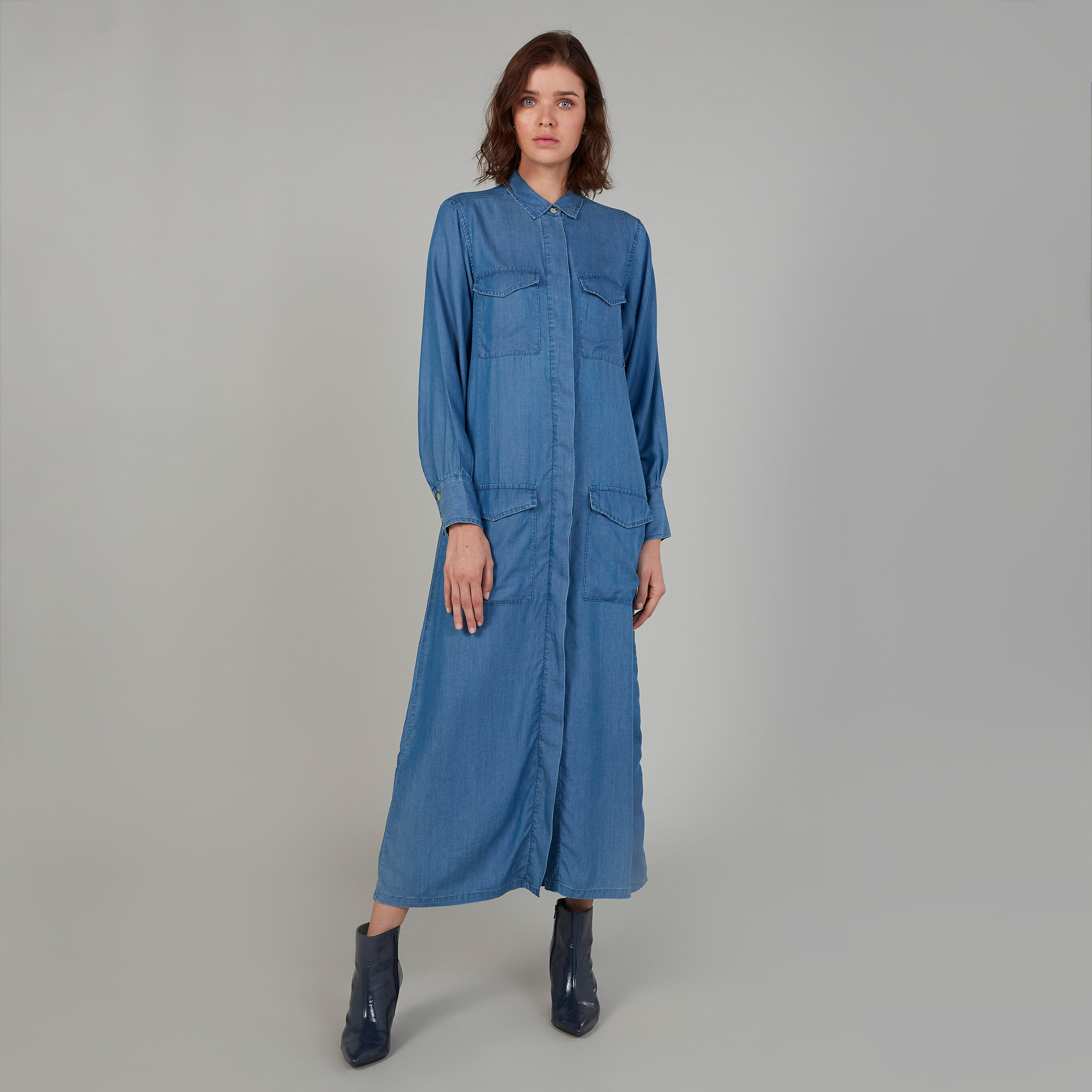 تيشيرت مستدام مقلّم بياقة بولو وأكمام قصيرة -women-clothing-dresses-image-1