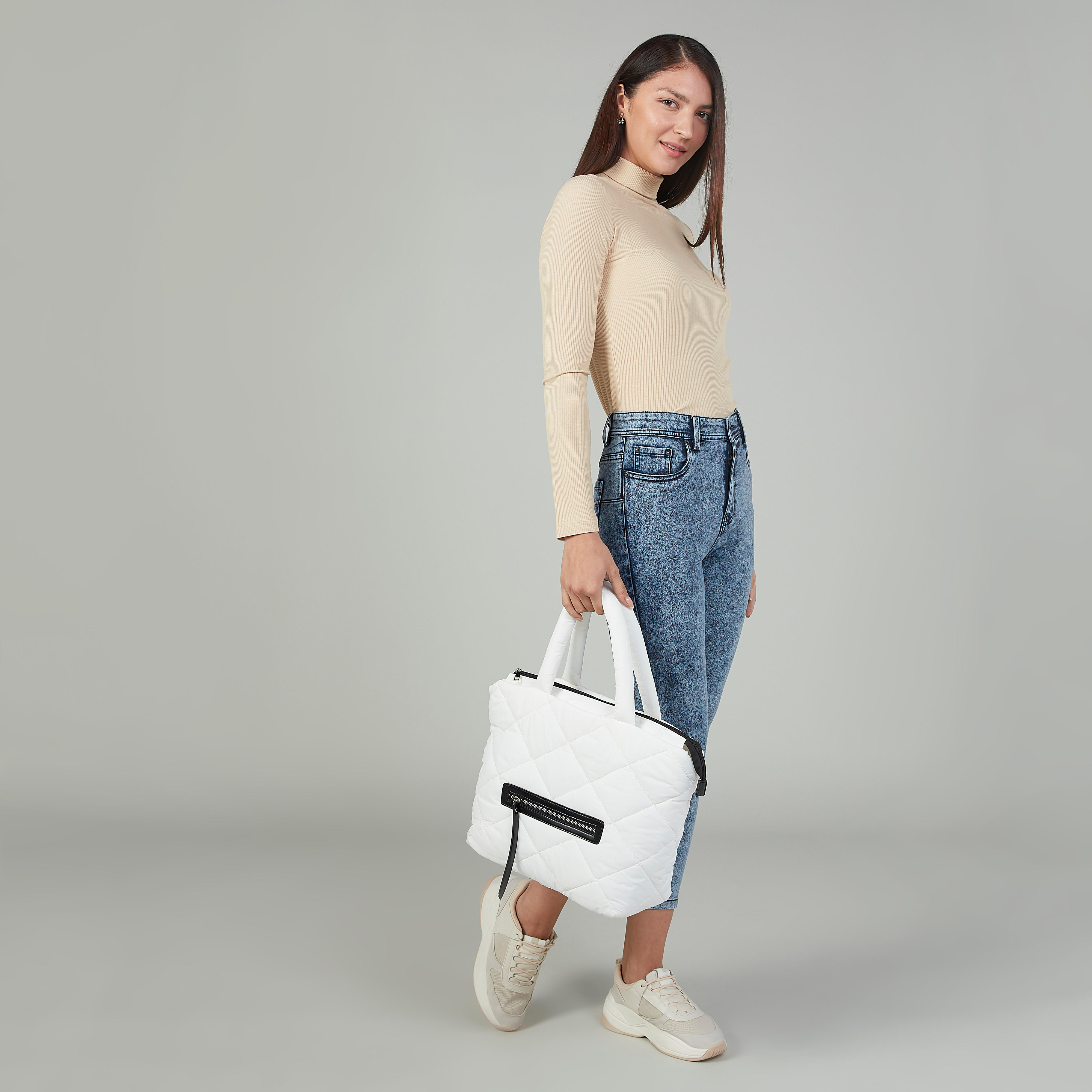 بنطلون جينز سكيني بارز الملمس بخصر مرتفع وجيوب وحلقات للحزام-women-clothing-bottoms-jeans-image-2