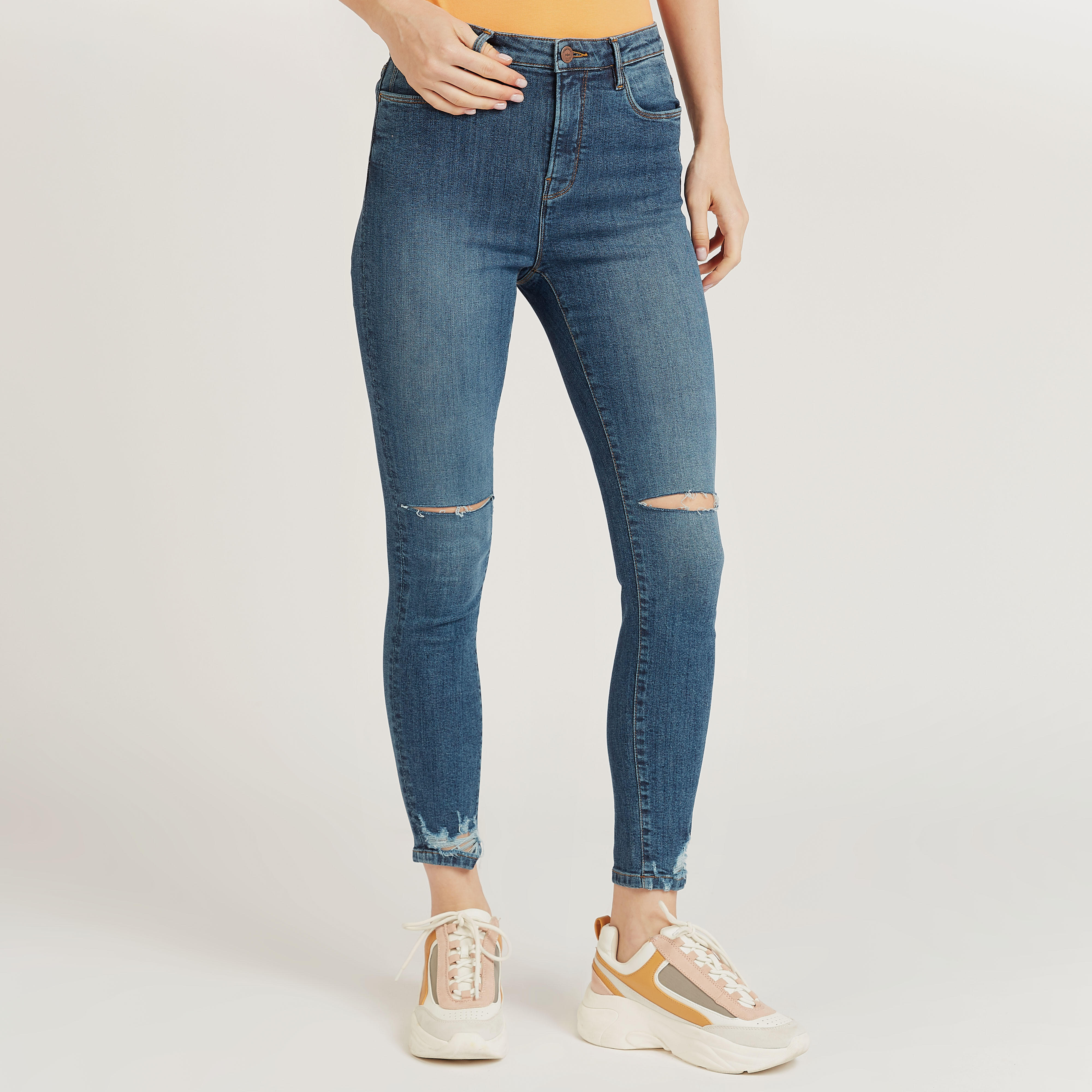 بنطلون جينز طويل ممزّق بجيوب وعراوي-women-clothing-bottoms-jeans-image-1
