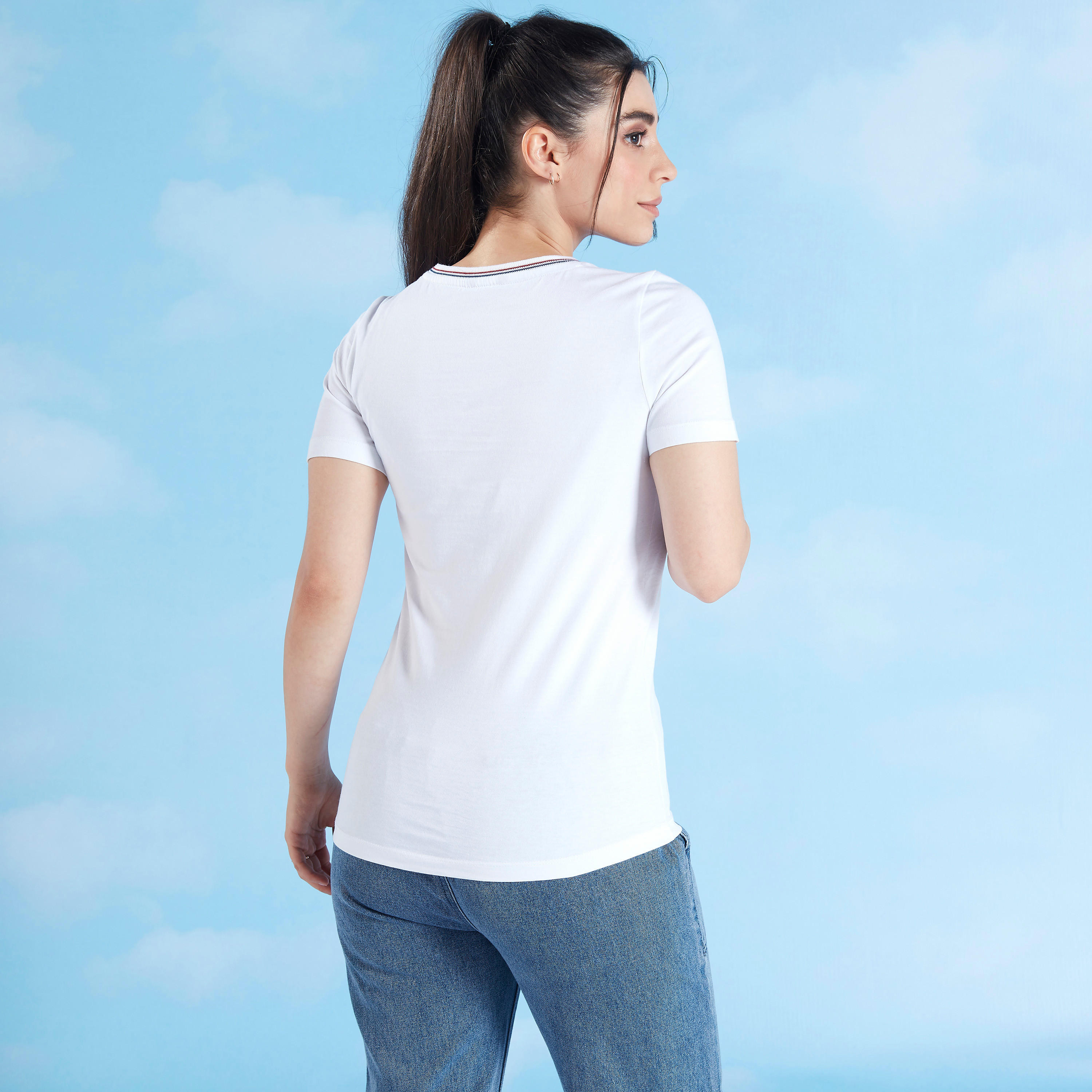 تيشيرت  بياقة ضيّقة وأكمام قصيرة وطبعات-women-clothing-tshirts-image-4