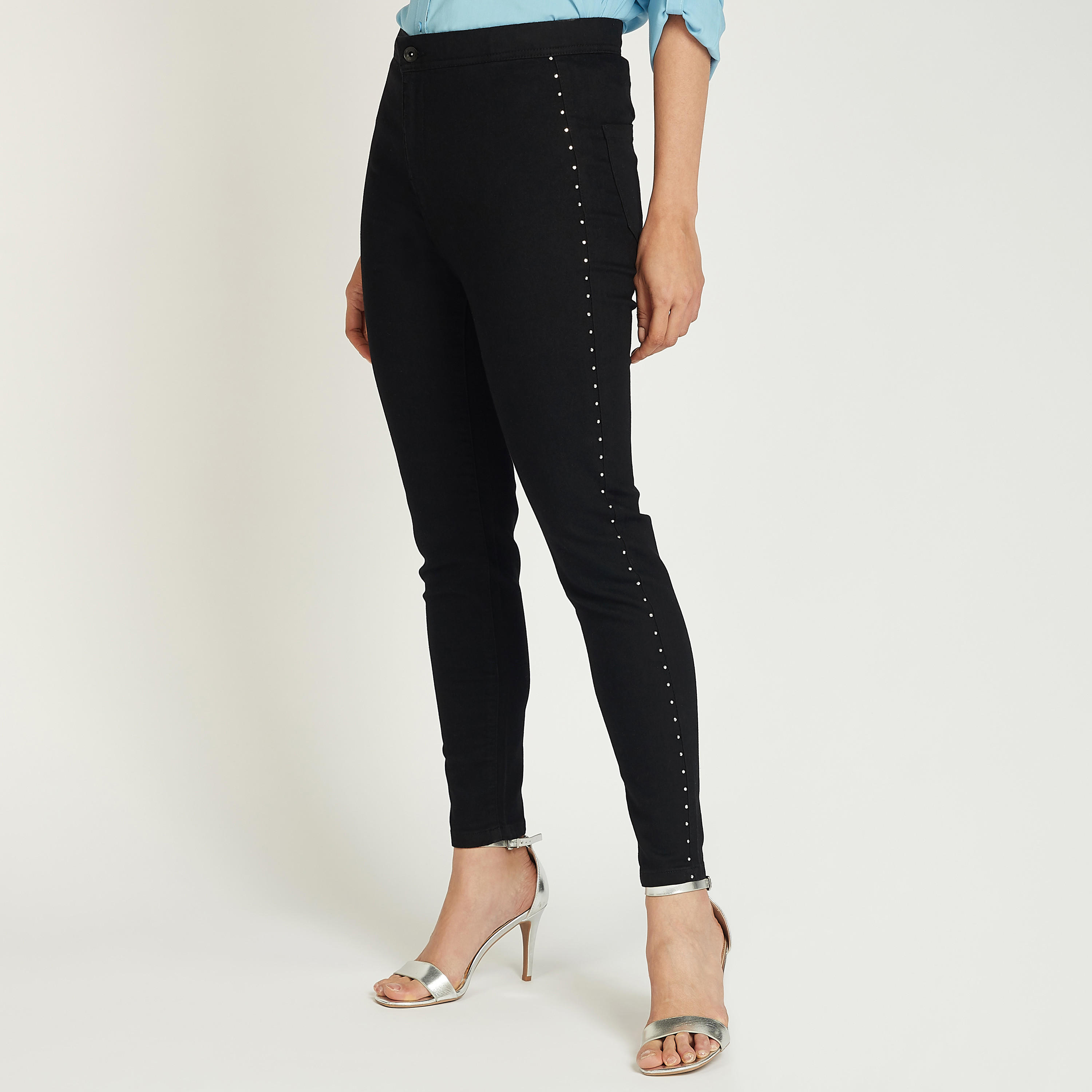 Solid Jeggings with Pocket and Stud Detail-women-clothing-bottoms-leggings-image-1