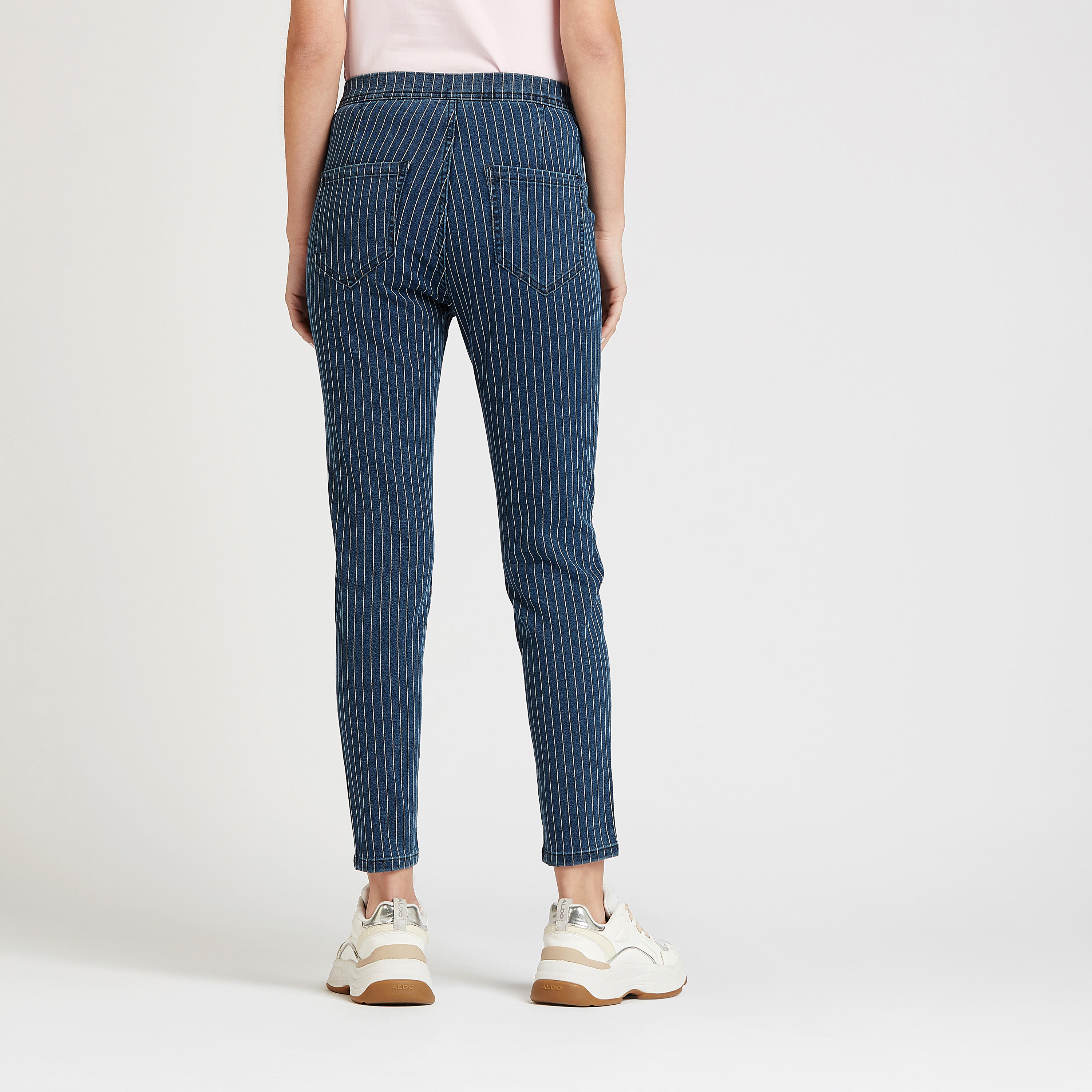 Striped Denim Jeggings with Pocket Detail and Elasticised Waistband-women-clothing-bottoms-leggings-image-4