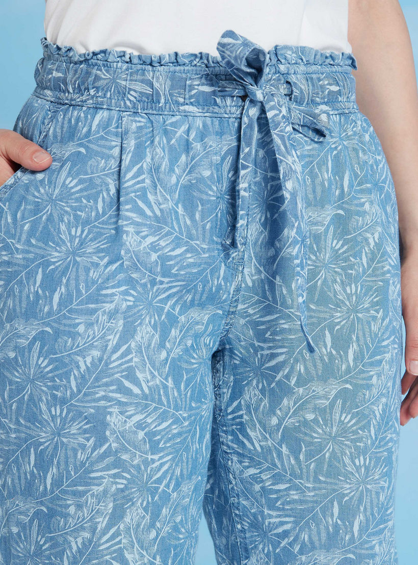 بنطلون دنيم سكيني بخصر متوسّط الارتفاع وطبعات وتفاصيل ورباط-women-clothing-bottoms-trousers-image-3