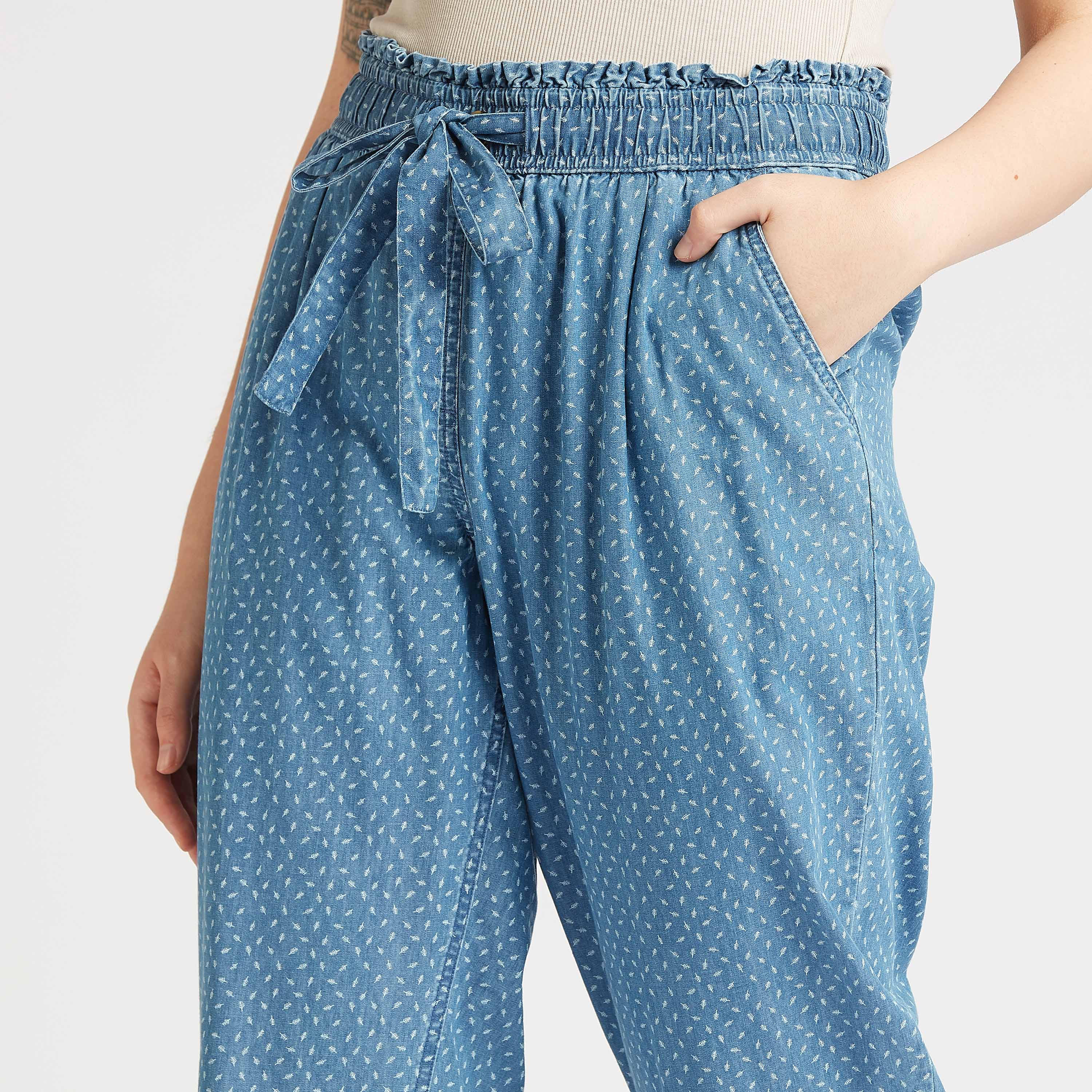 بنطلون دنيم سكيني بخصر متوسّط الارتفاع وطبعات وتفاصيل جيوب ورباط-women-clothing-bottoms-trousers-image-3