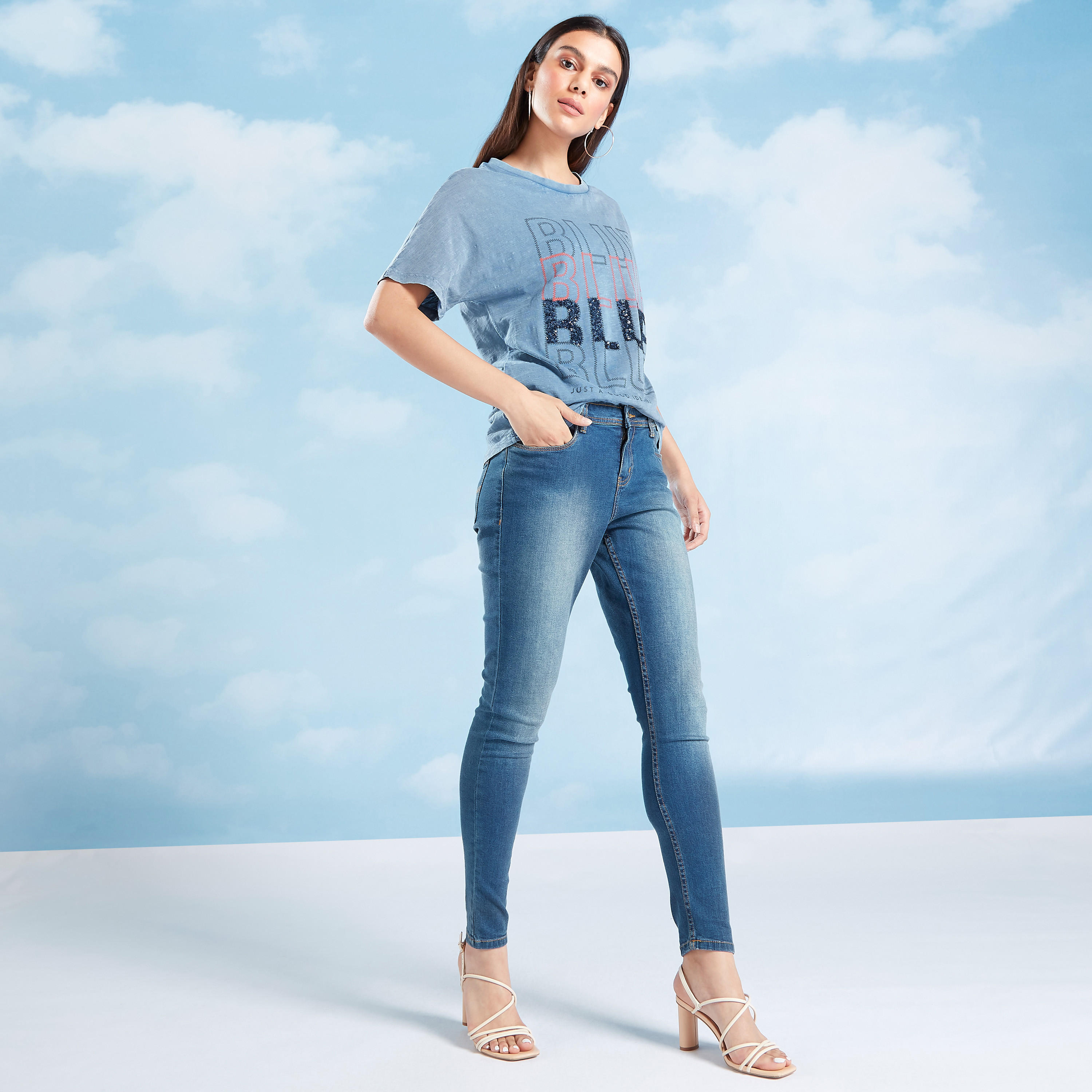 Printed T-shirt with Crew Neck and Short Sleeves-women-clothing-tshirts-image-2