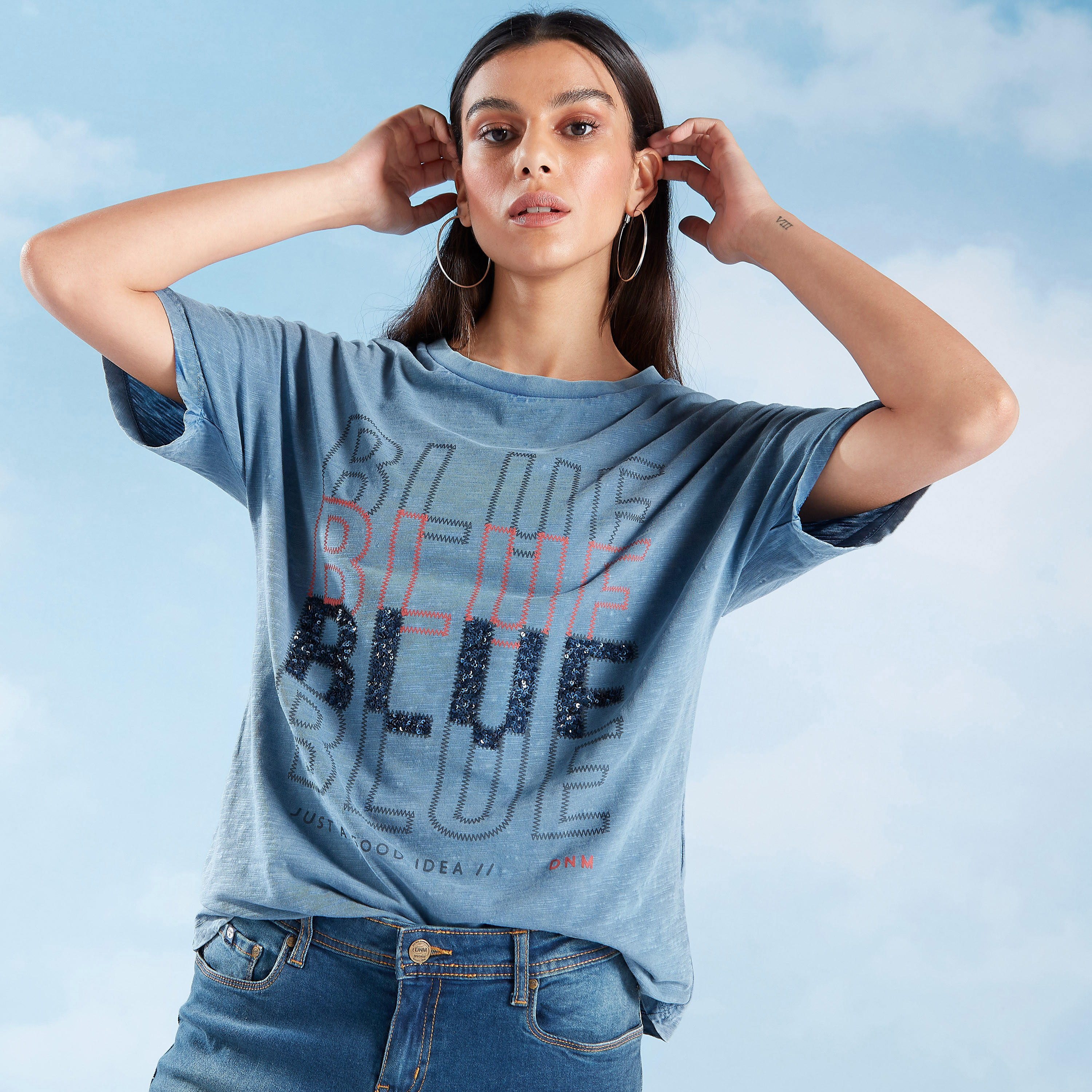 Printed T-shirt with Crew Neck and Short Sleeves-women-clothing-tshirts-image-5