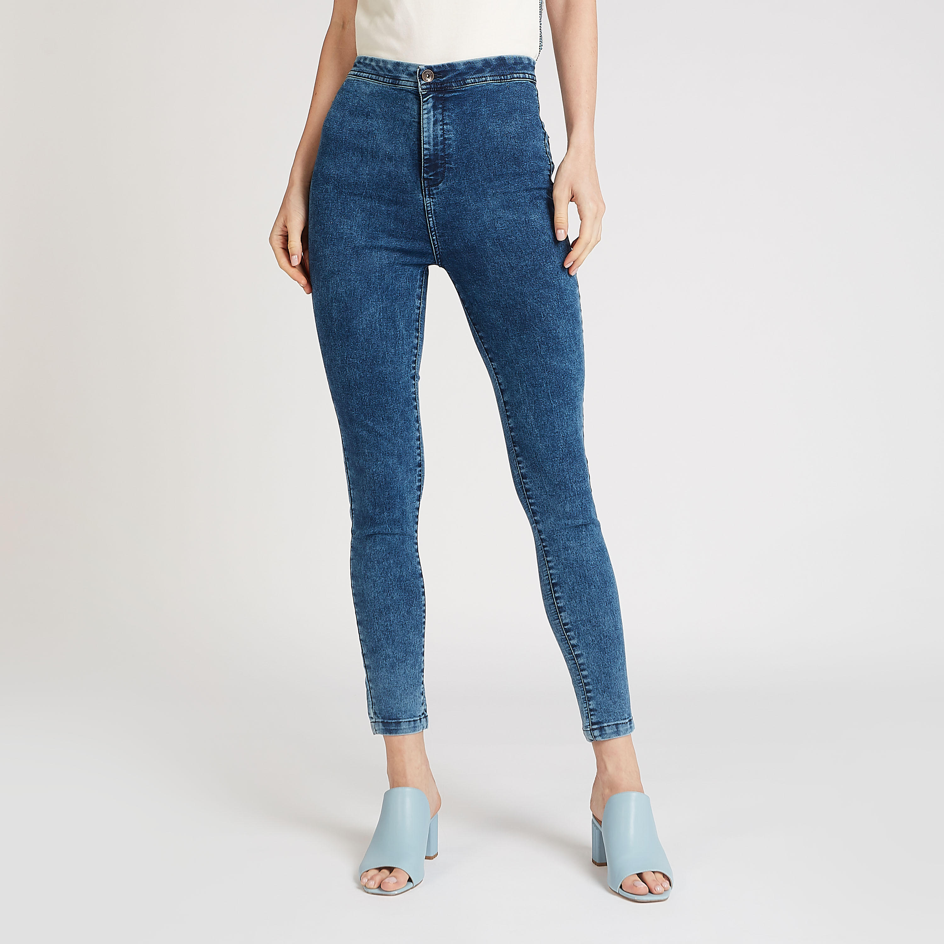 بنطلون مستدام سادة بقصة ضيقة وتفاصيل جيوب-women-clothing-bottoms-leggings-image-2