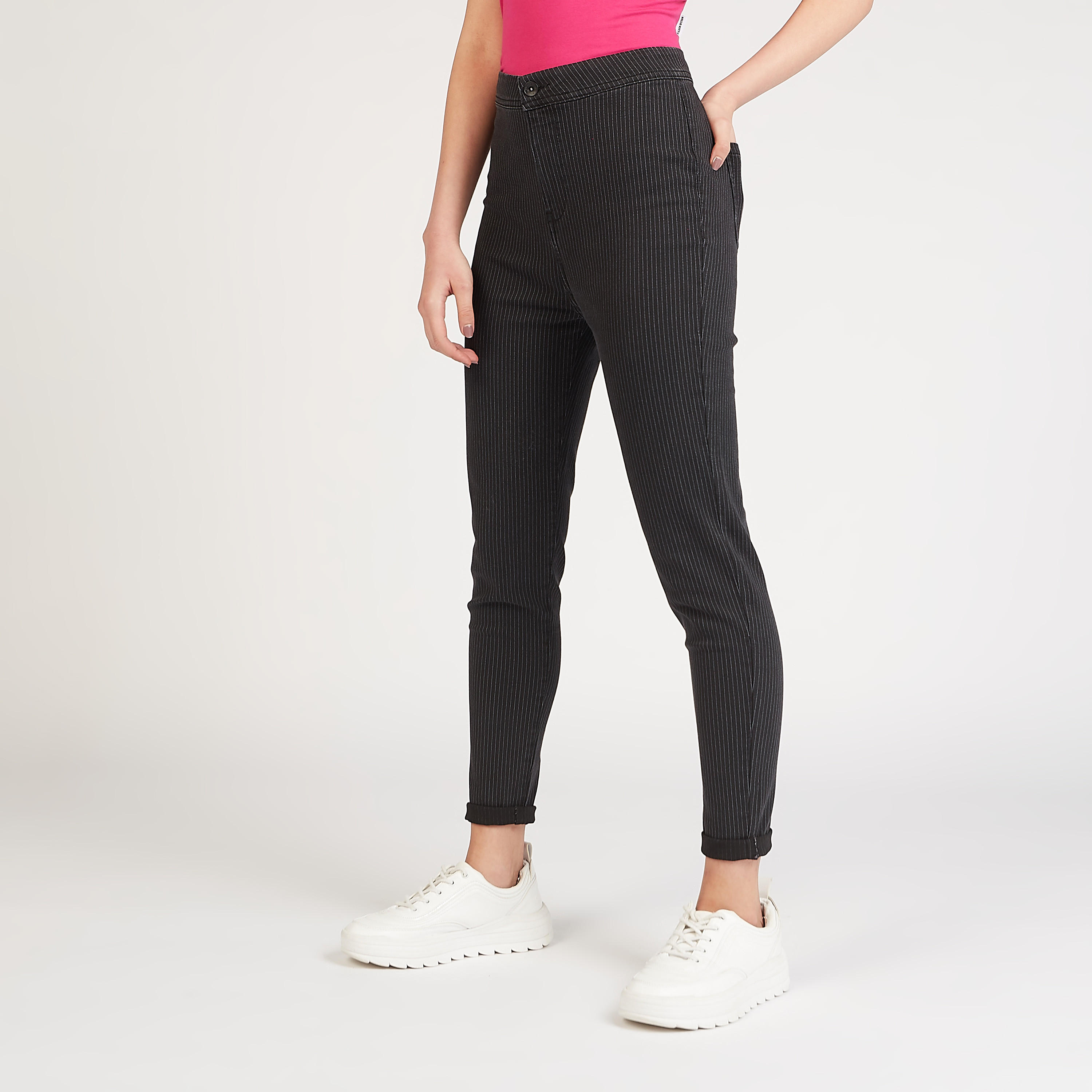 بنطلون مستدام دينم بقصّة ضيّقة مخطط بتفاصيل جيوب-women-clothing-bottoms-leggings-image-1