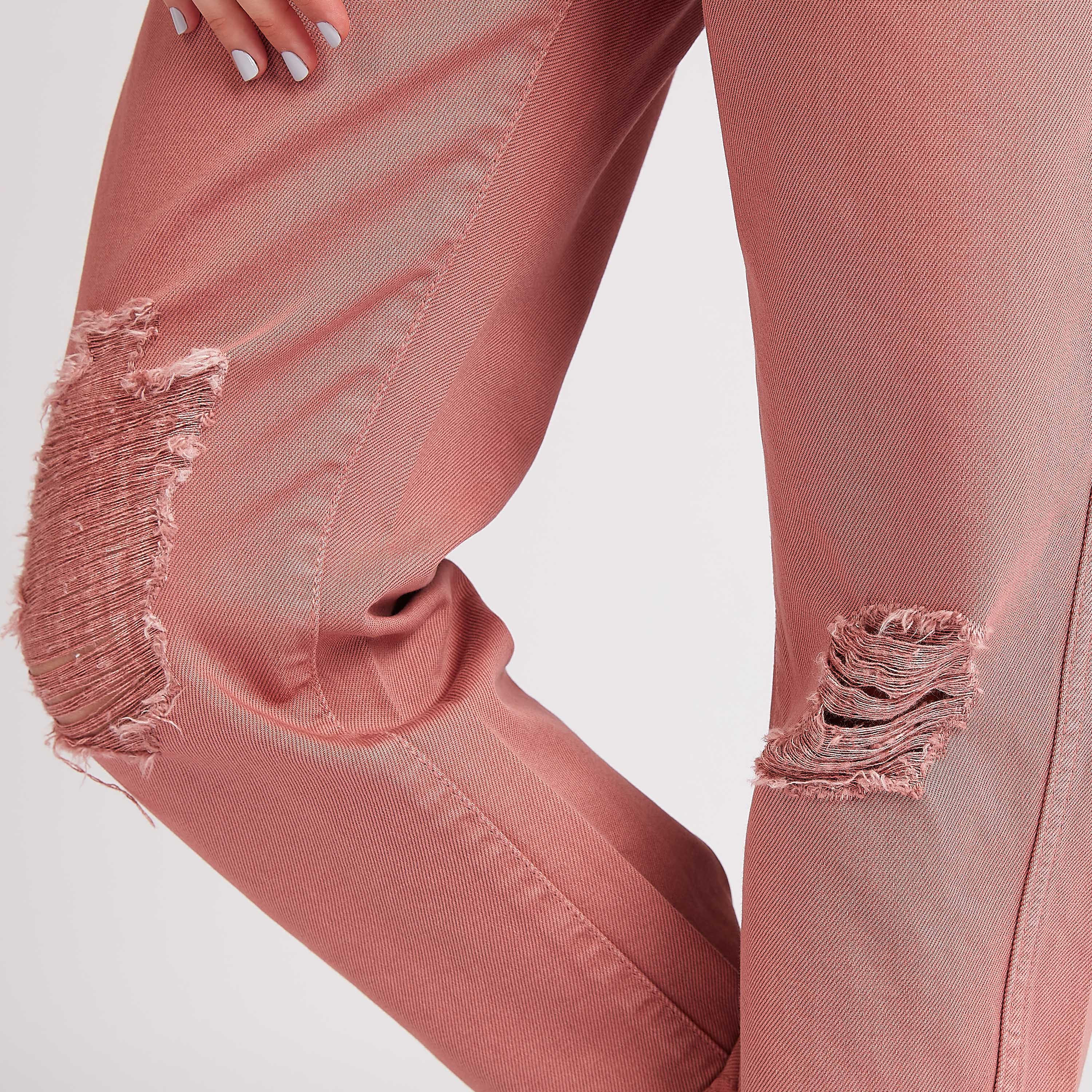 بنطلون سادة بخصر متوسّط الارتفاع بتفاصيل جيوب وعراوي-women-clothing-bottoms-jeans-image-5