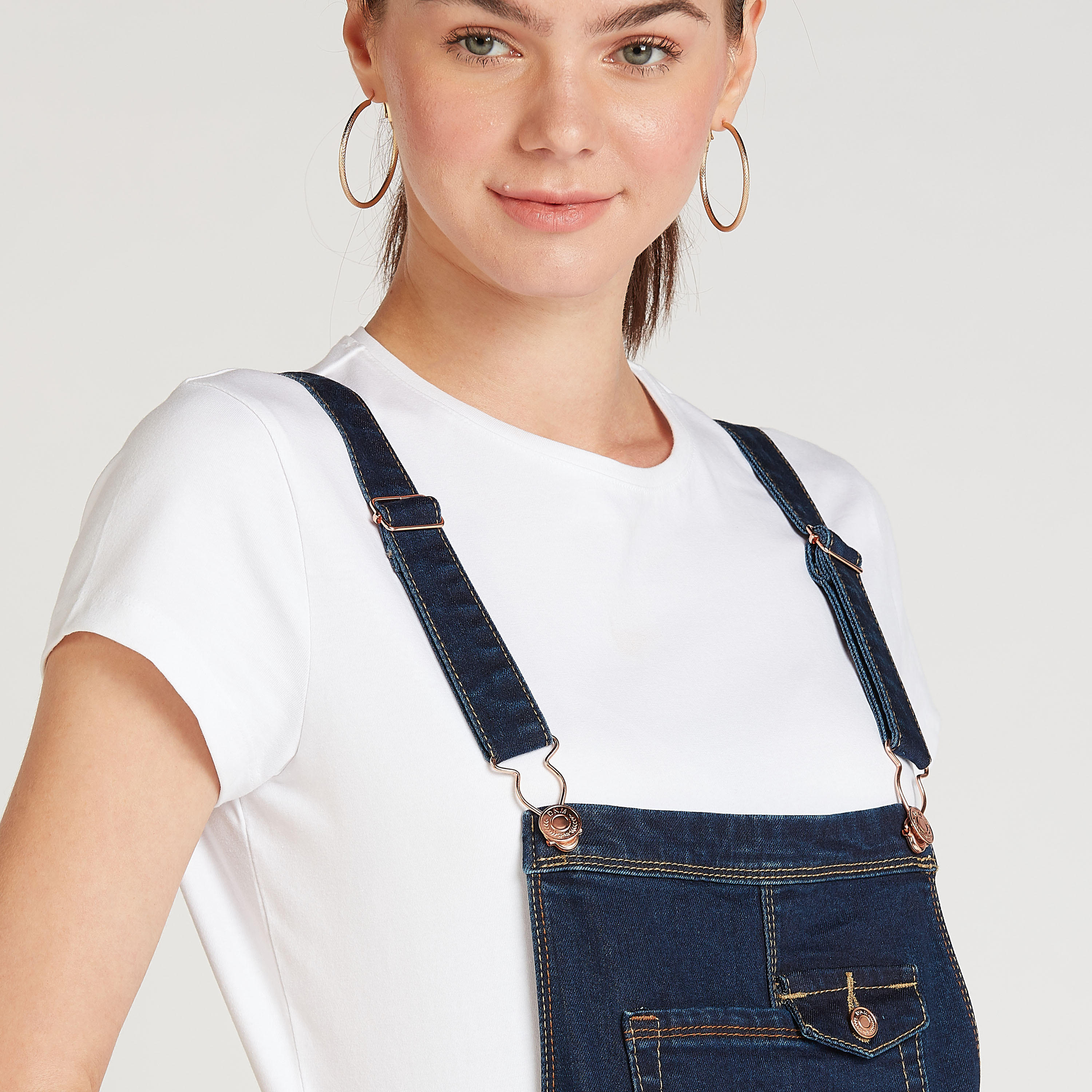 Solid Dungarees with Button Closure and Pocket Detail-women-clothing-bottoms-jeans-image-2