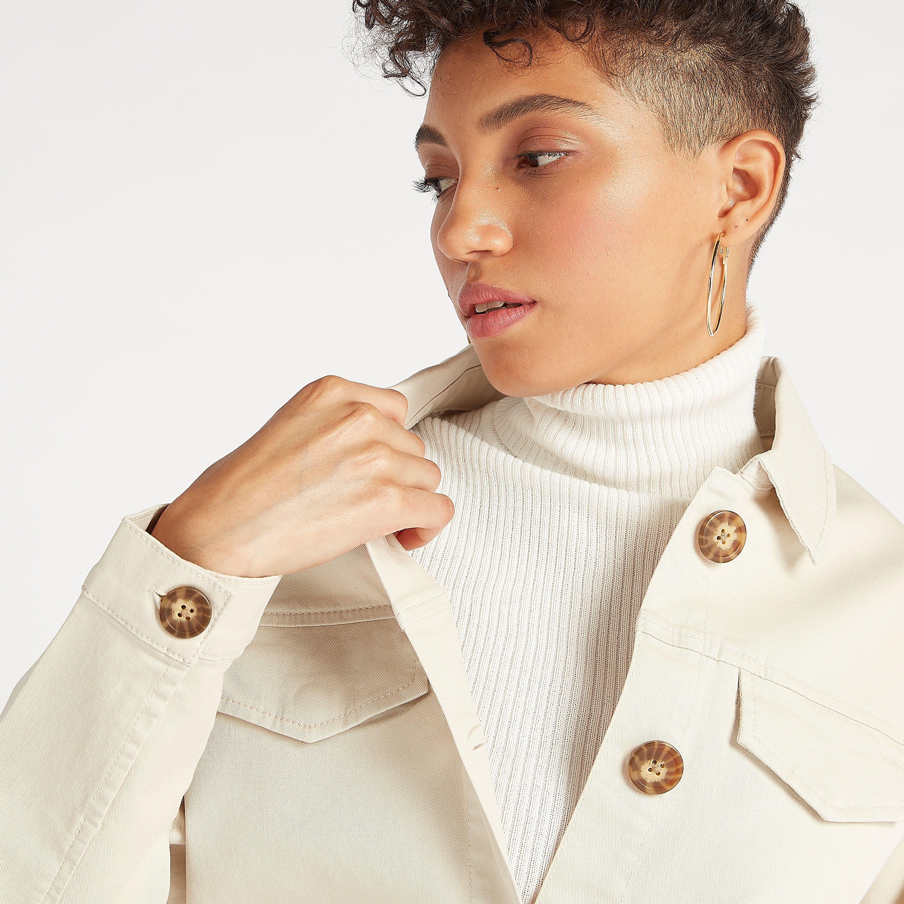 جاكيت مستدام دينم سادة بحزام وجيوب بطية-women-winterwear-coatsandjackets-jackets-image-6