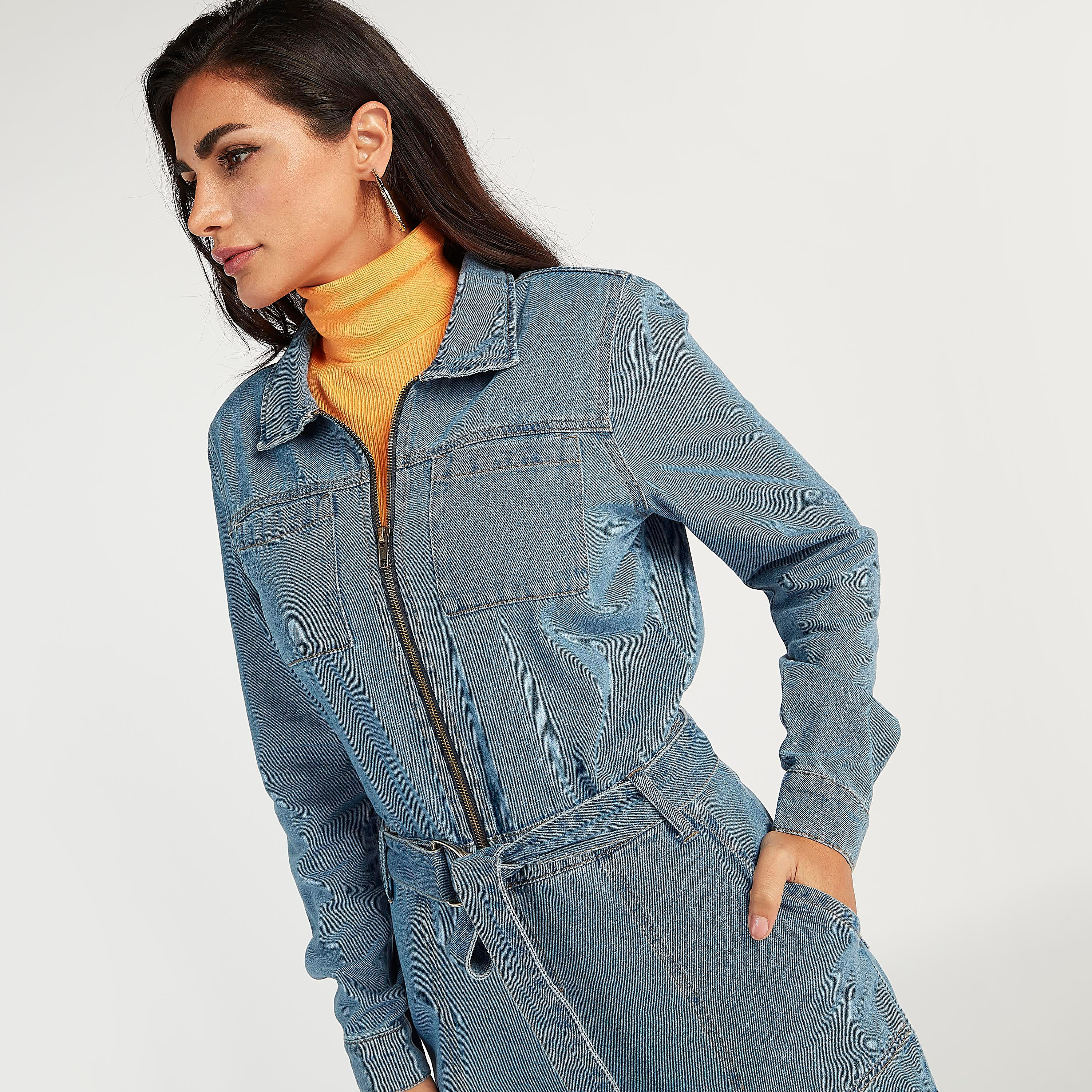 أفرول مستدام دينم بجيوب وسحّاب إغلاق-women-clothing-jumpsuits-image-3
