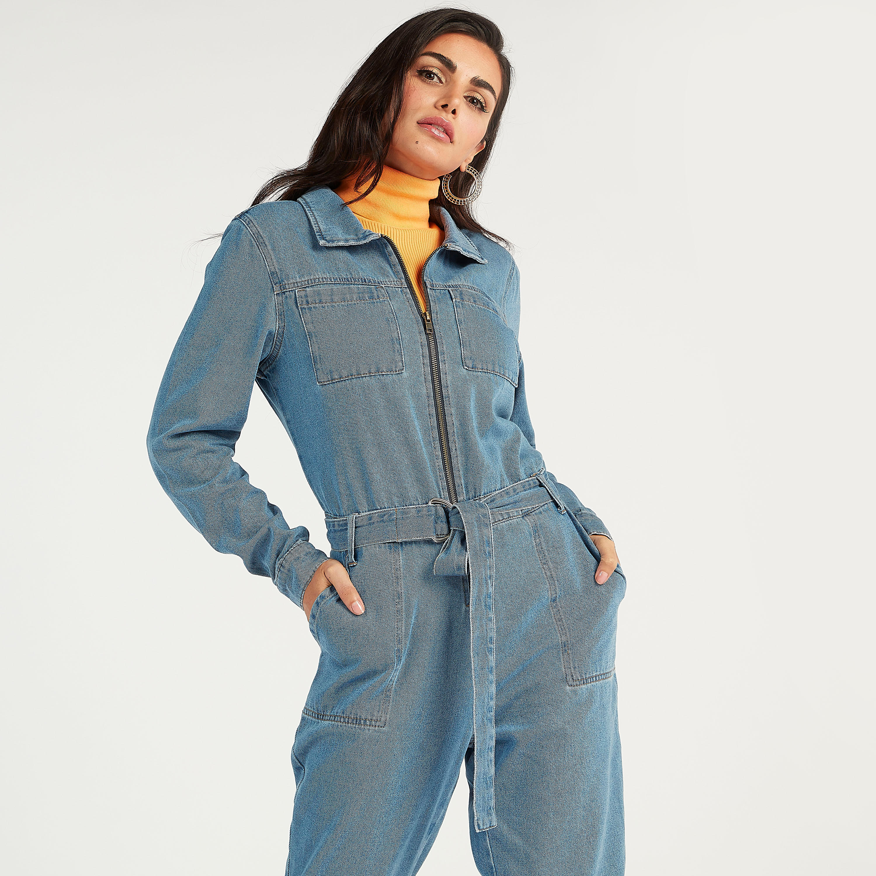 أفرول مستدام دينم بجيوب وسحّاب إغلاق-women-clothing-jumpsuits-image-7