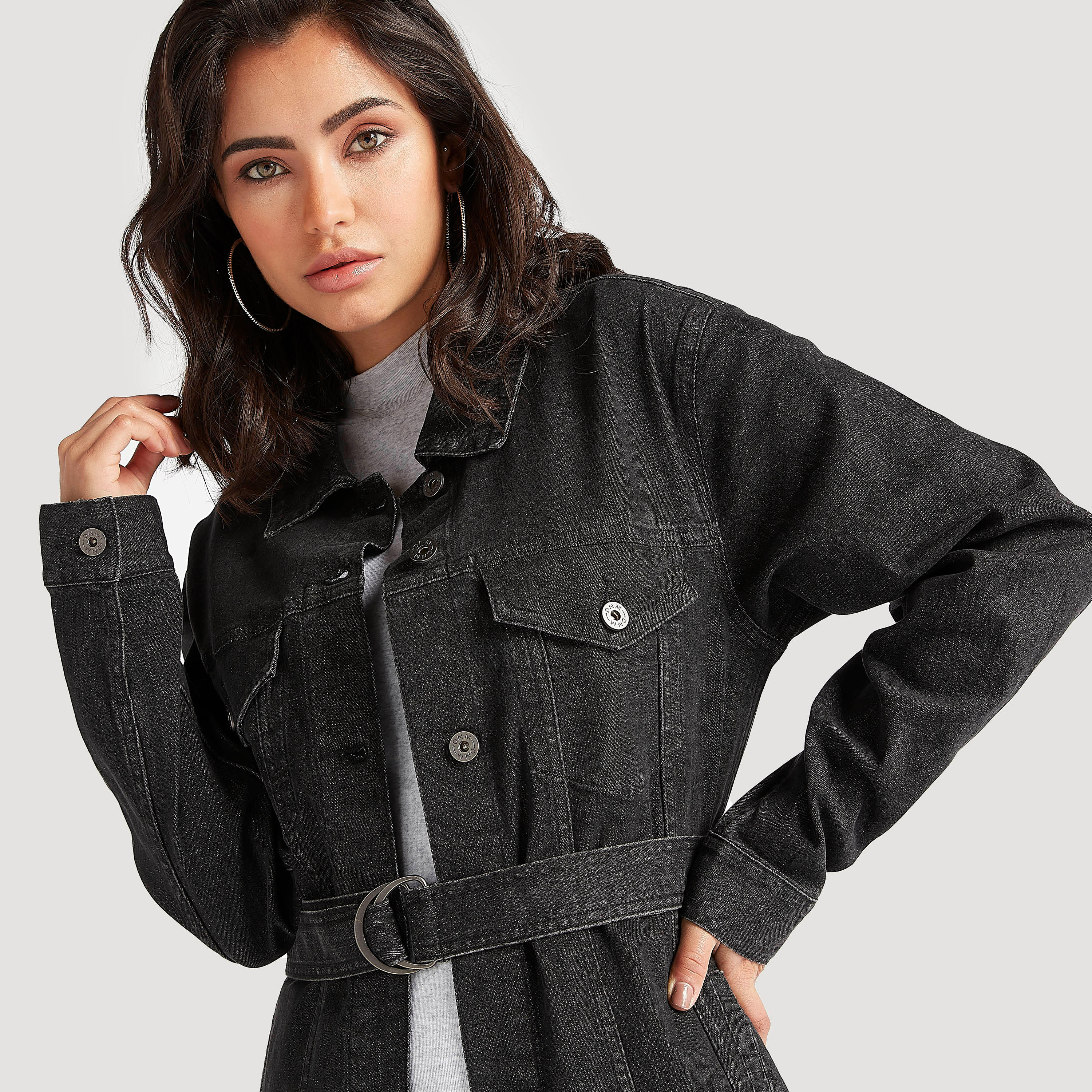 جاكيت دنيم طويل بياقة عادية وأكمام طويلة-women-winterwear-coatsandjackets-jackets-image-3