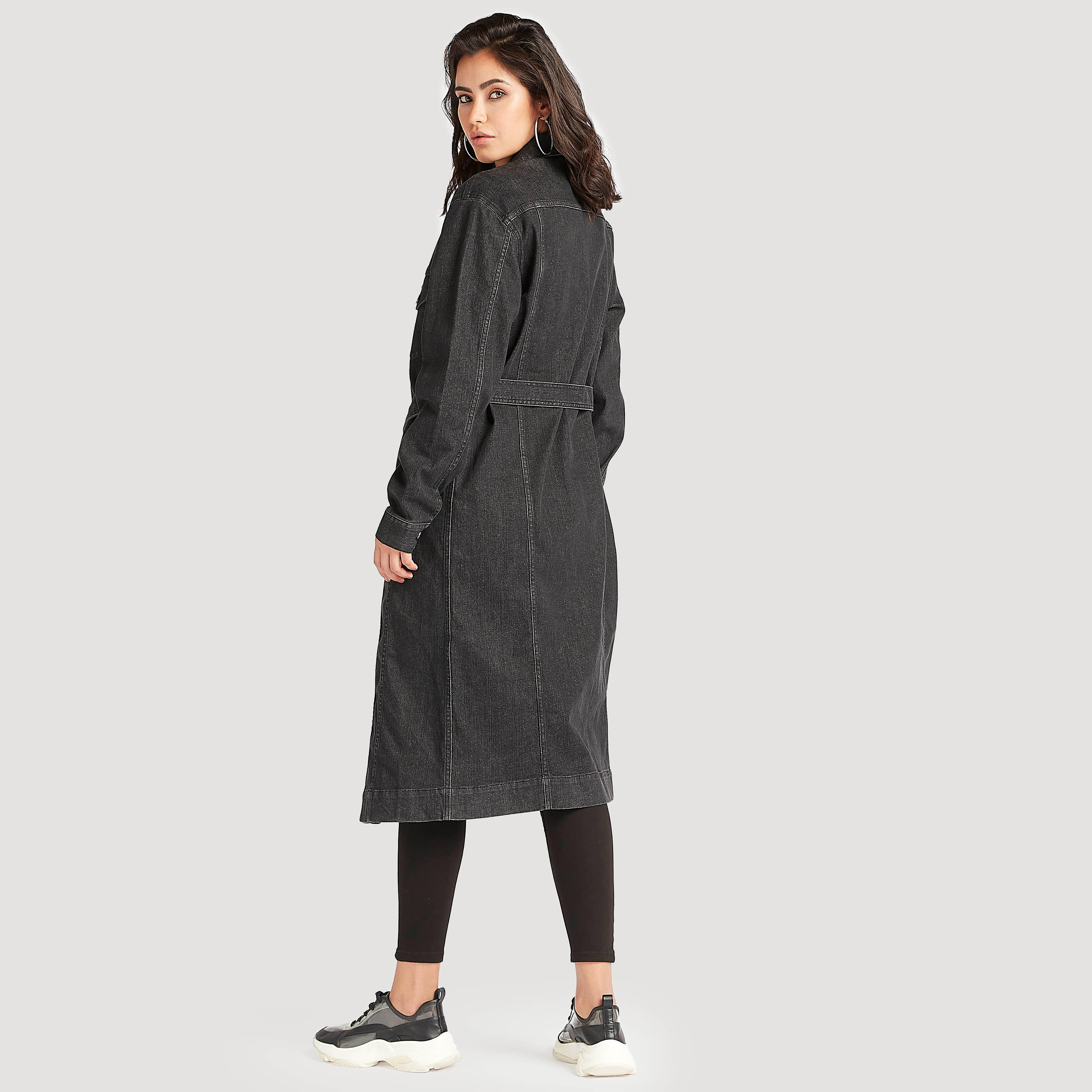جاكيت دنيم طويل بياقة عادية وأكمام طويلة-women-winterwear-coatsandjackets-jackets-image-4