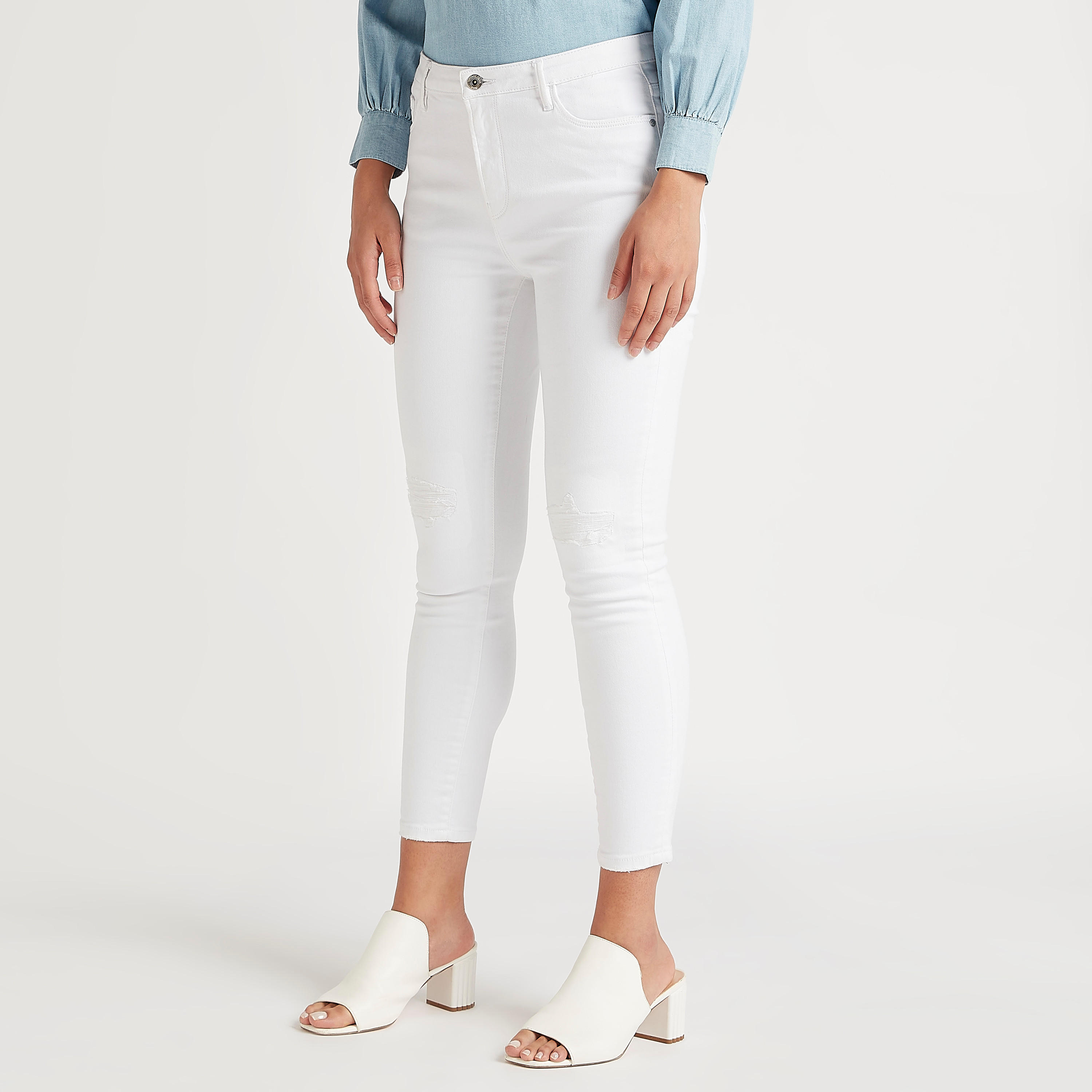 بنطلون جينز دنيم سادة سكيني فيت بزر إغلاق وجيوب-women-clothing-bottoms-jeans-image-6