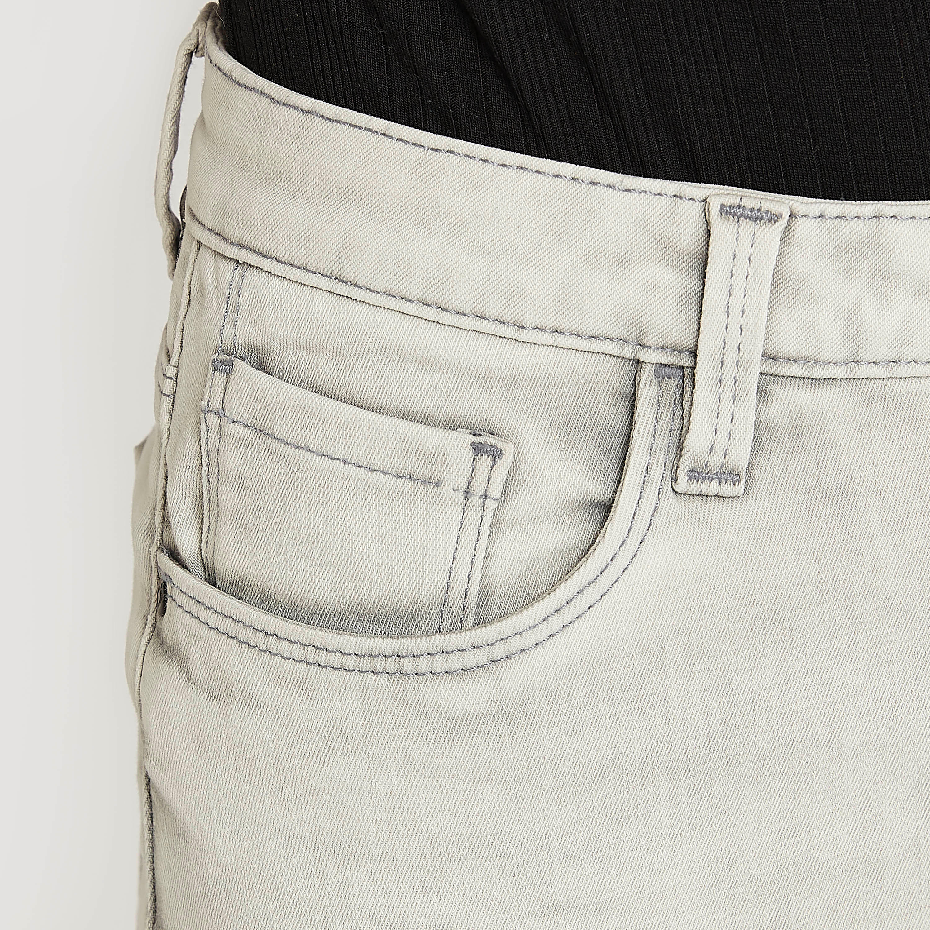 بنطلون جينز قصير مضلّع سوبر سكيني بارز الملمس بزر إغلاق-women-clothing-bottoms-jeans-image-3