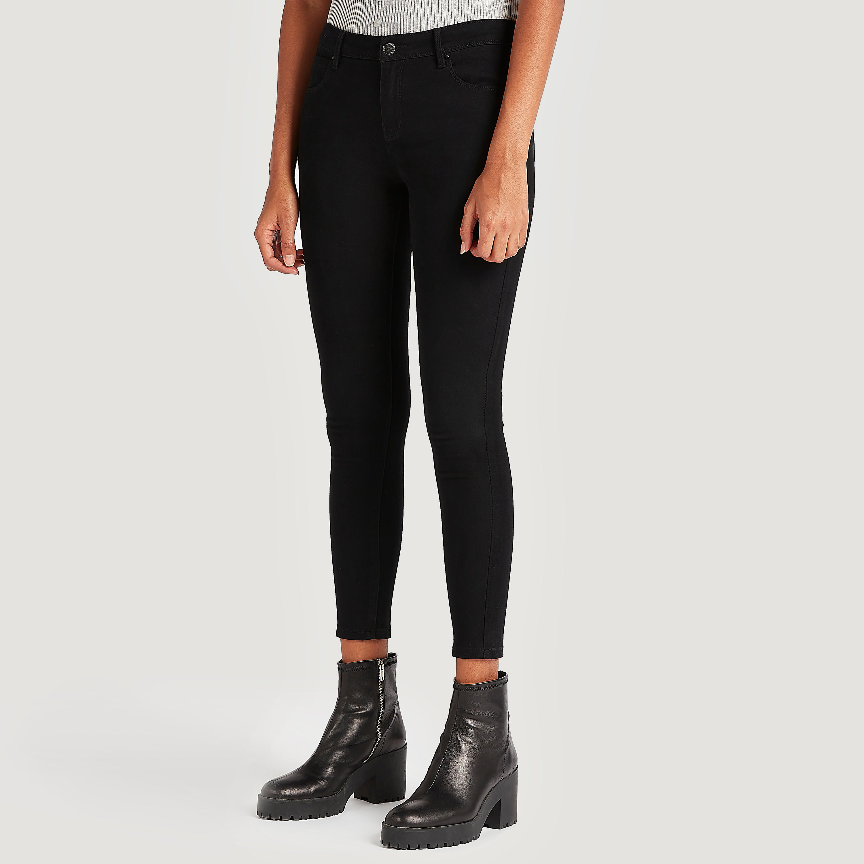 Skinny Fit Solid High-Rise Jeans with Button Closure-women-clothing-bottoms-jeans-image-1