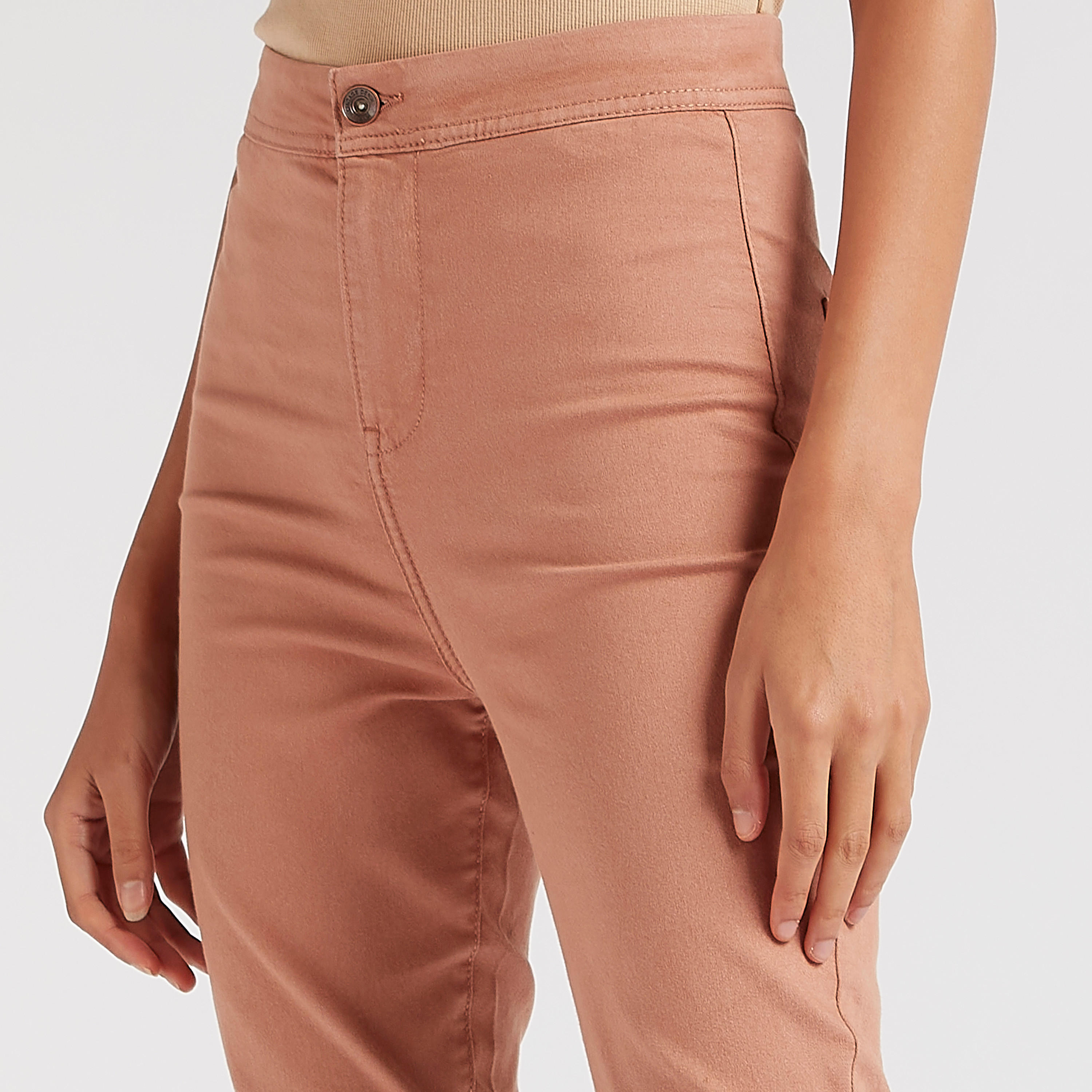بنطلون بقصّة ضيّقة سادة سكيني بخصر مرتفع-women-clothing-bottoms-leggings-image-3