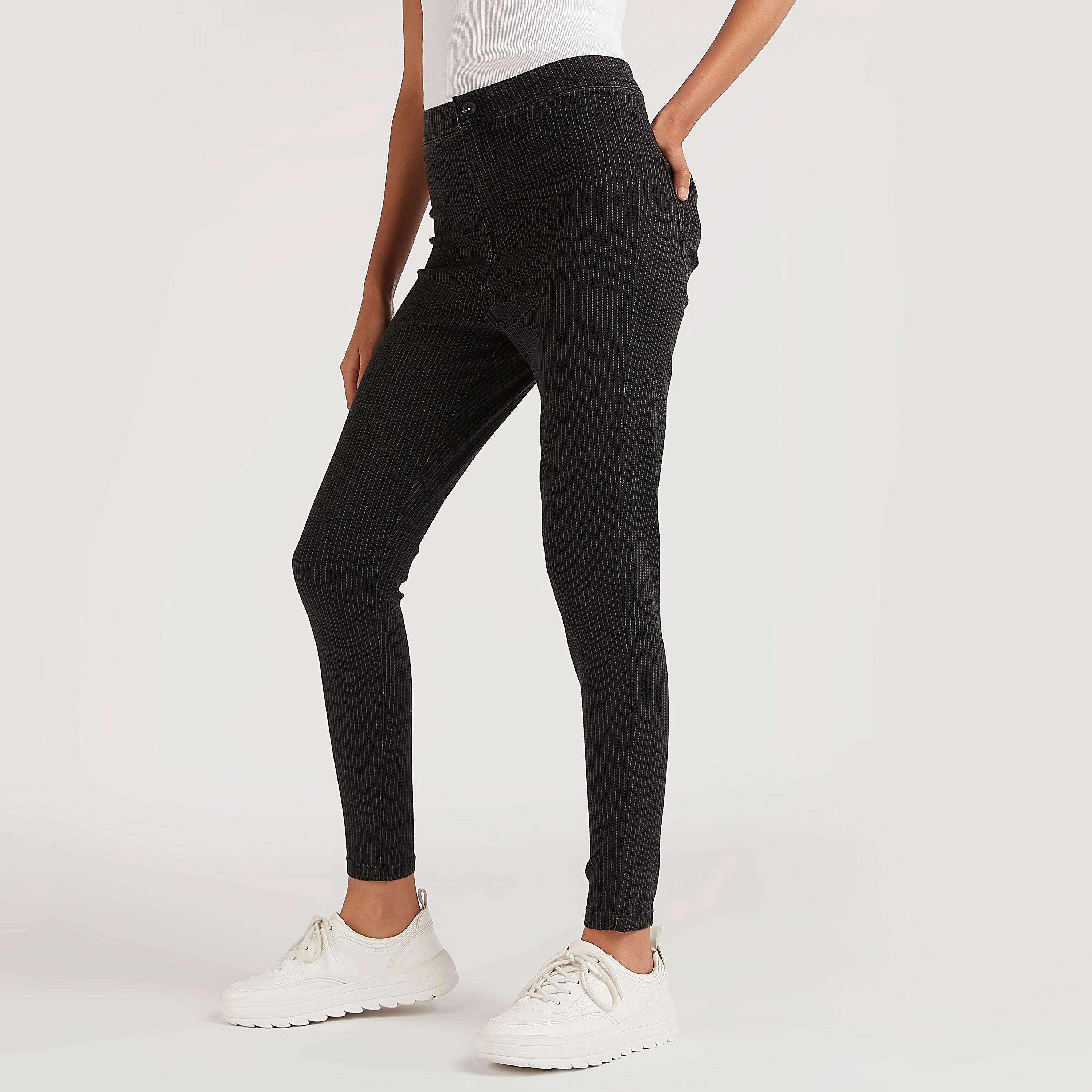 بنطلون لقينز بقصة سكيني وخصر مرتفع-women-clothing-bottoms-leggings-image-1