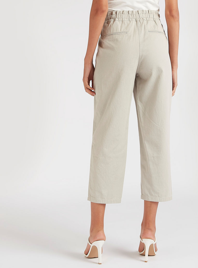 بنطلون شينو سادة بخصر مرن وجيوب-women-clothing-bottoms-trousers-image-2