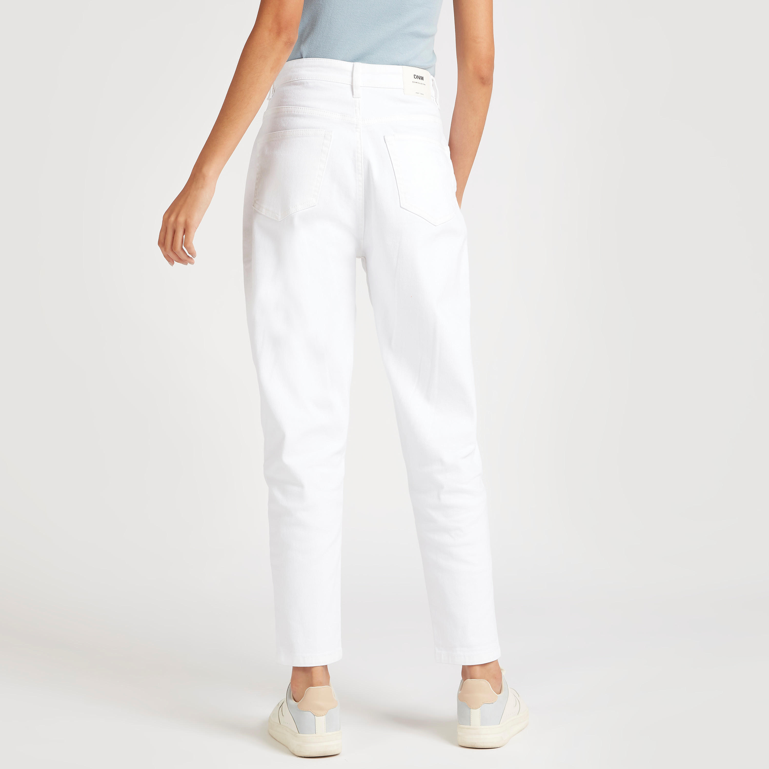 Solid Mom Fit Jeans with Button Closure-women-clothing-bottoms-jeans-image-4