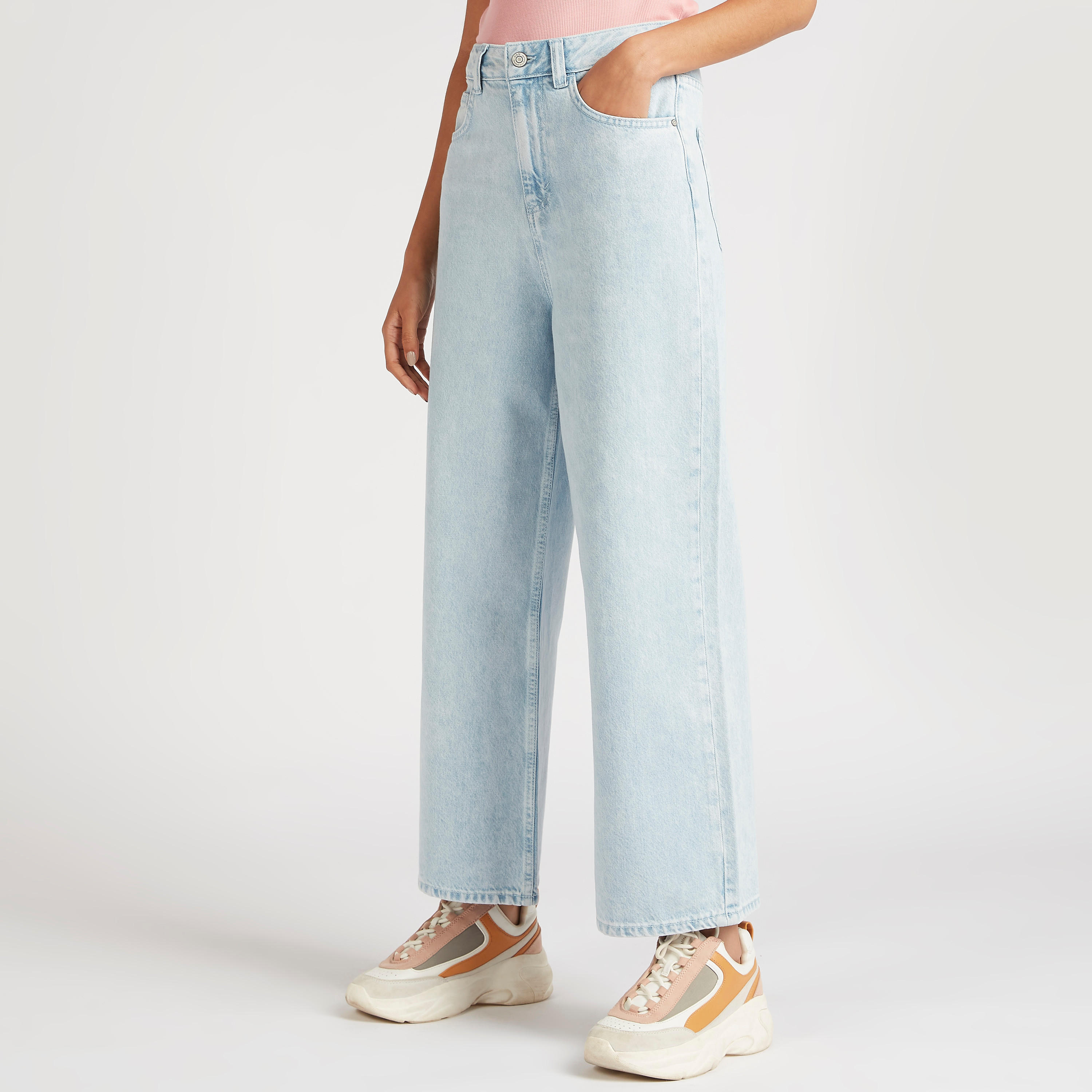 Jeans with Pockets and Button Closure-women-clothing-bottoms-jeans-image-1
