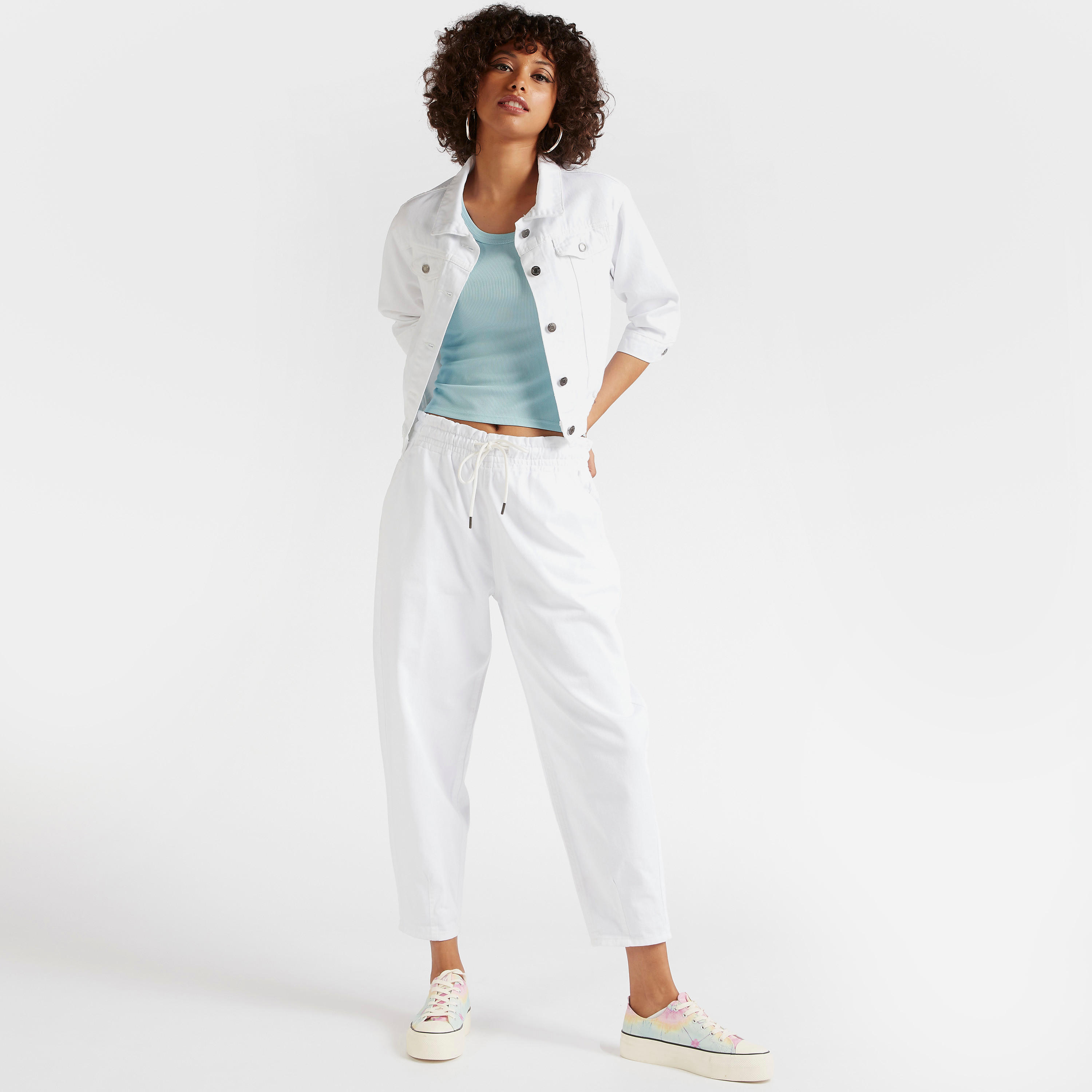 Solid Mid-Rise Slouchy Jeans with Elasticated Drawstring-women-clothing-bottoms-jeans-image-2