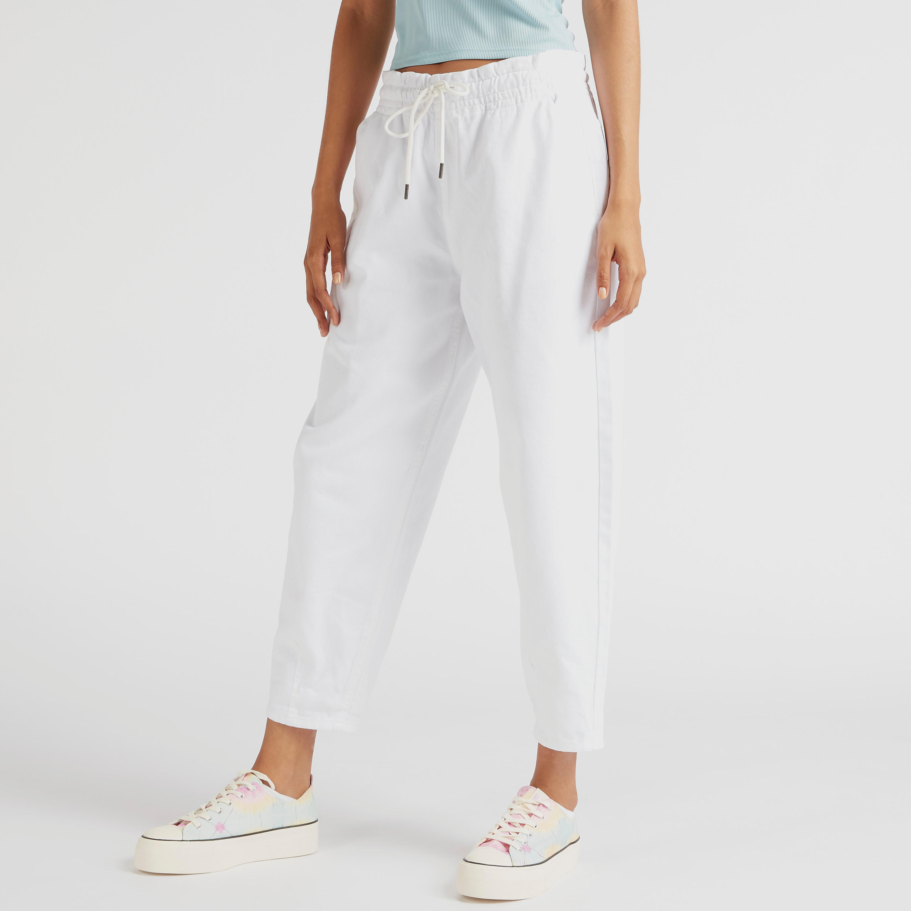 Solid Mid-Rise Slouchy Jeans with Elasticated Drawstring-women-clothing-bottoms-jeans-image-6